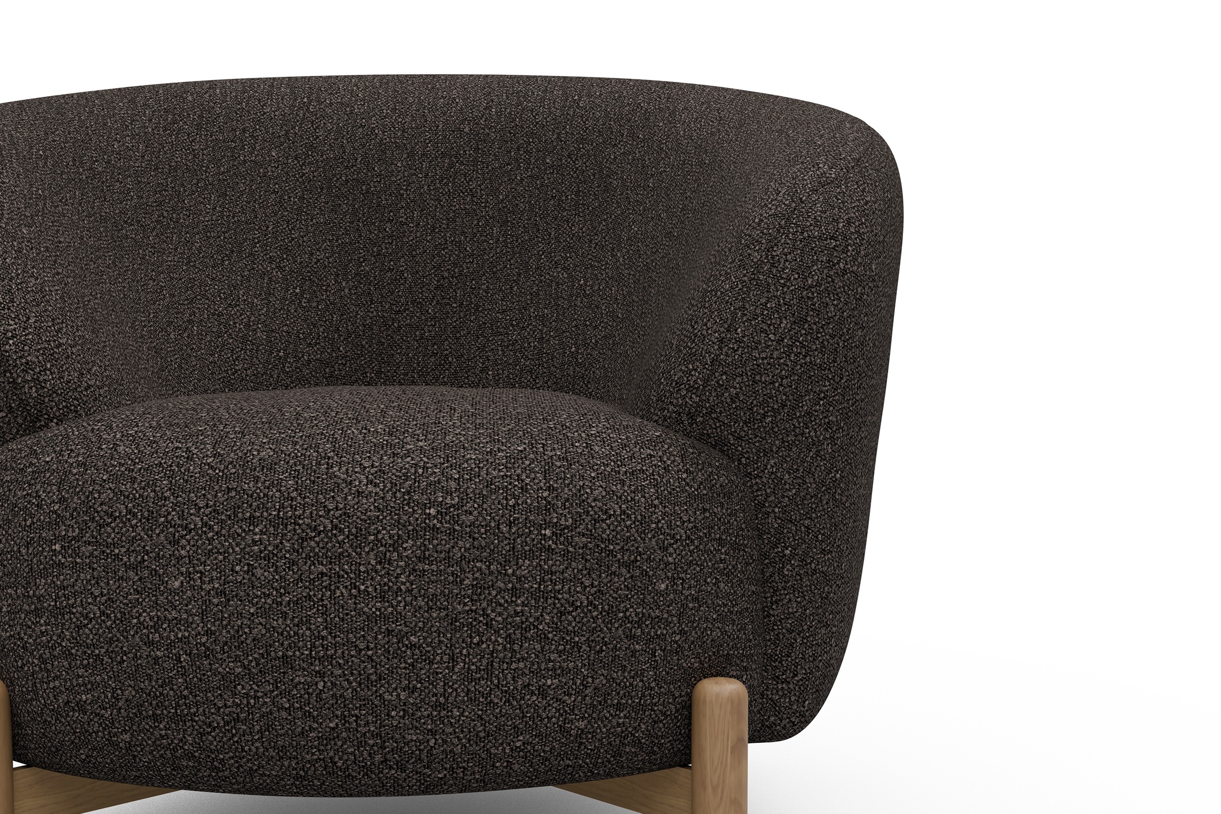 Sessel Ronda Holzbeine Eiche Natur Boucle-Taupe