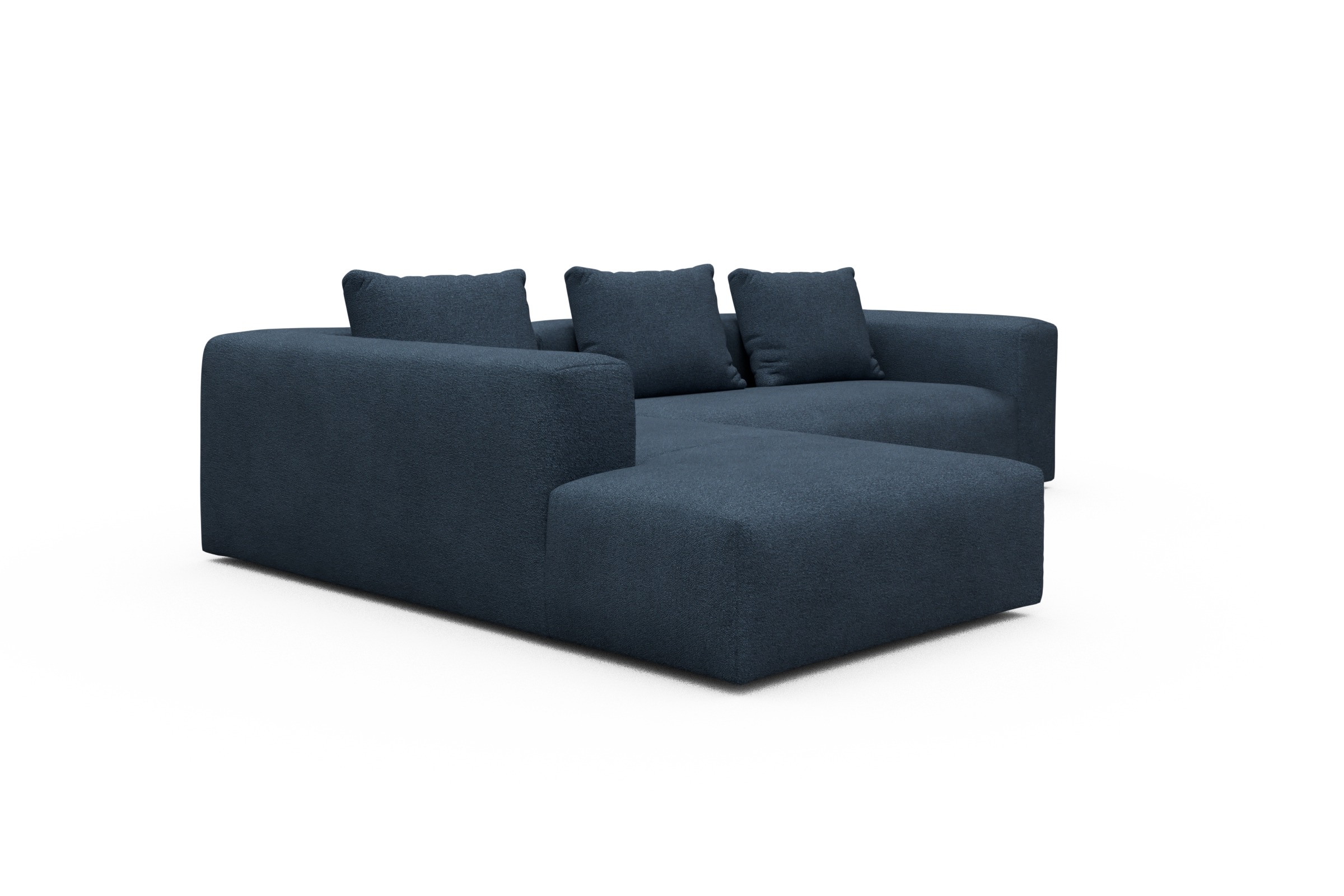 Ecksofa Fred Relax-Ecke links mit 2,5-Sitzer Boucle-Blue