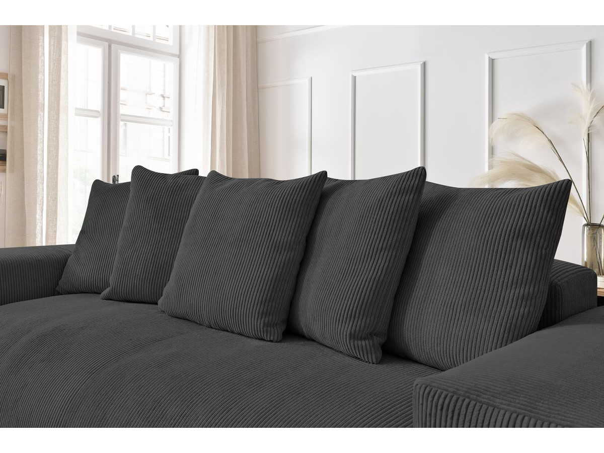 Bobochic Voltaire Sofa 3-Sitzer 280 × 124 cm Cordsamt Dunkelgrau
