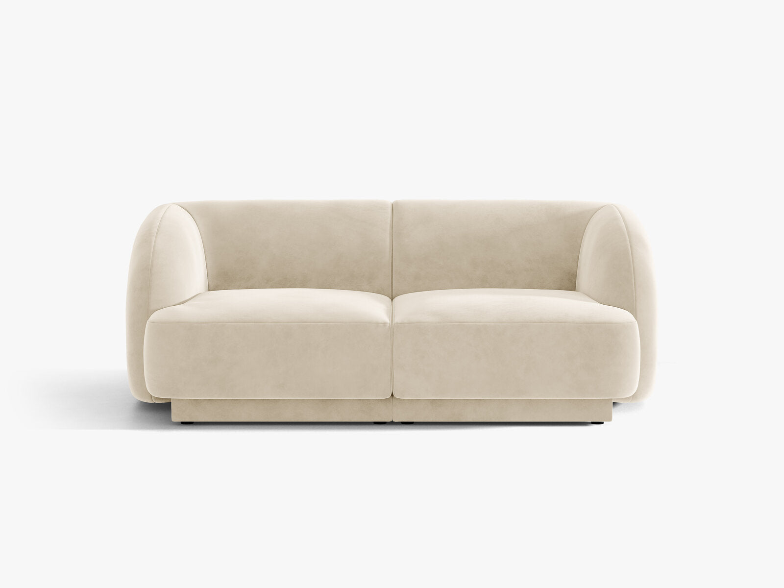 Micadoni Sofa Miley 2-Sitzer Samt Venus Helles Beige