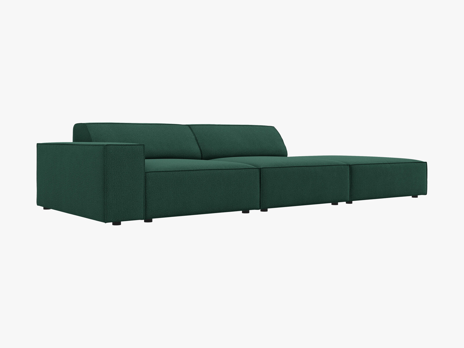 Micadoni Sofa Jodie 3-Sitzer Rechts Strukturierter Stoff Megan Grün