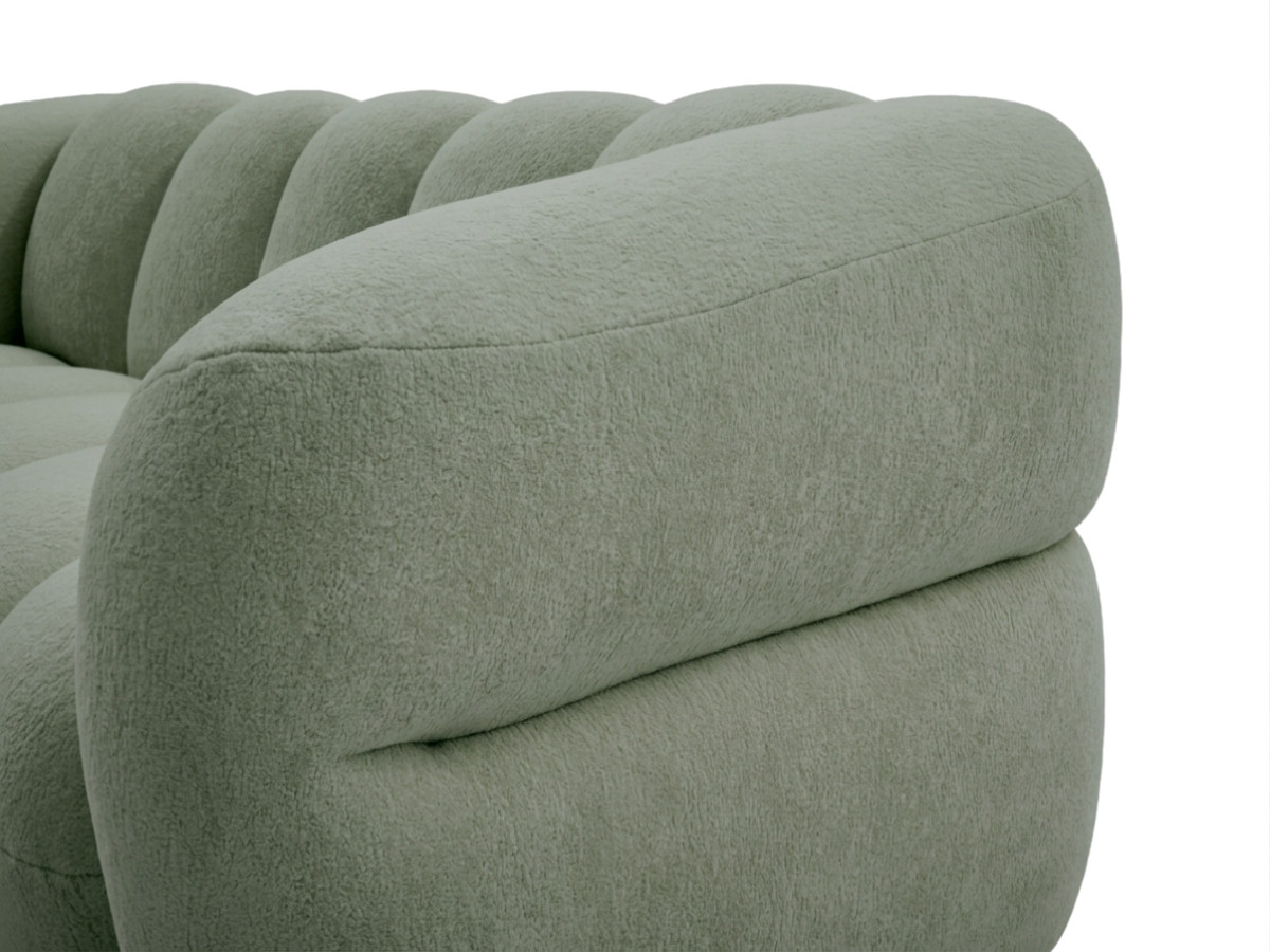 Bobochic Curvy Sofa 3-Sitzer Kunstfell Grün