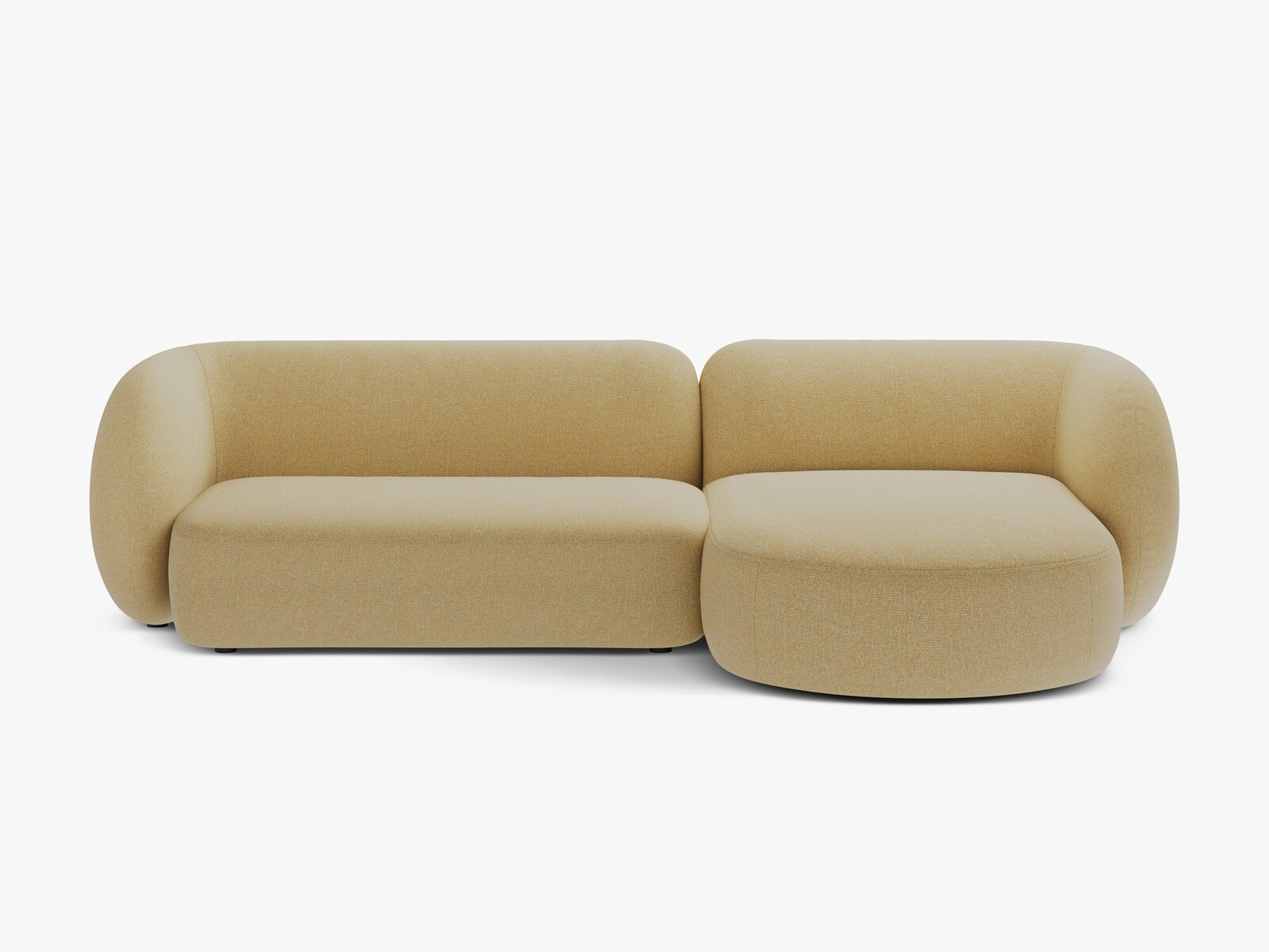 Micadoni Ecksofa Kate 3-Sitzer Rechts Strukturierter Stoff Sonnenblumen Melange