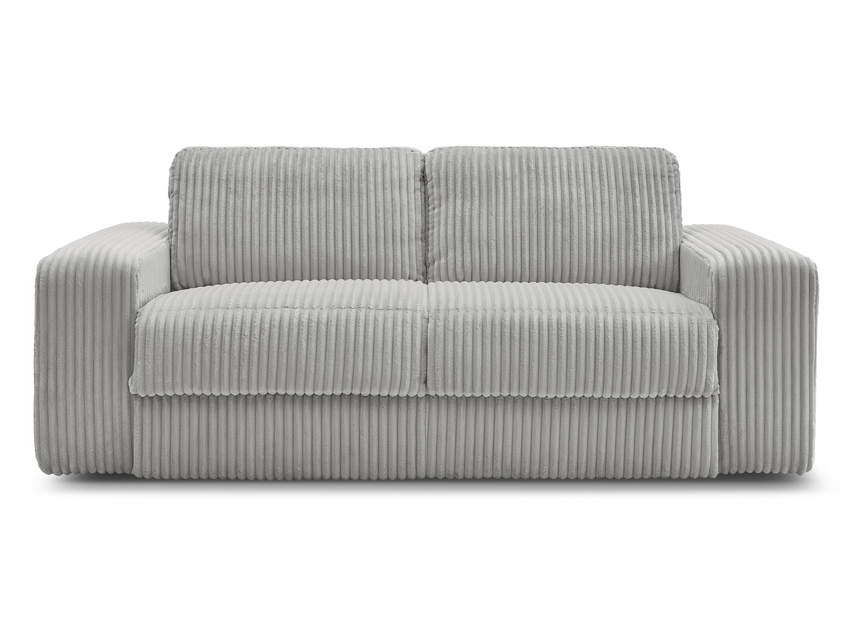 Bobochic Ibiza Schlafsofa 3-Sitzer Cordsamt Hellgrau, Liegefläche 160 × 196 cm