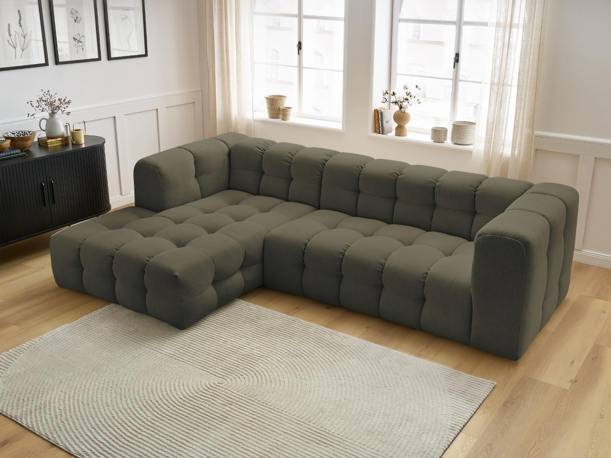 Bobochic Cloud Ecksofa 288 × 184 cm Stoff Grün Ecke links
