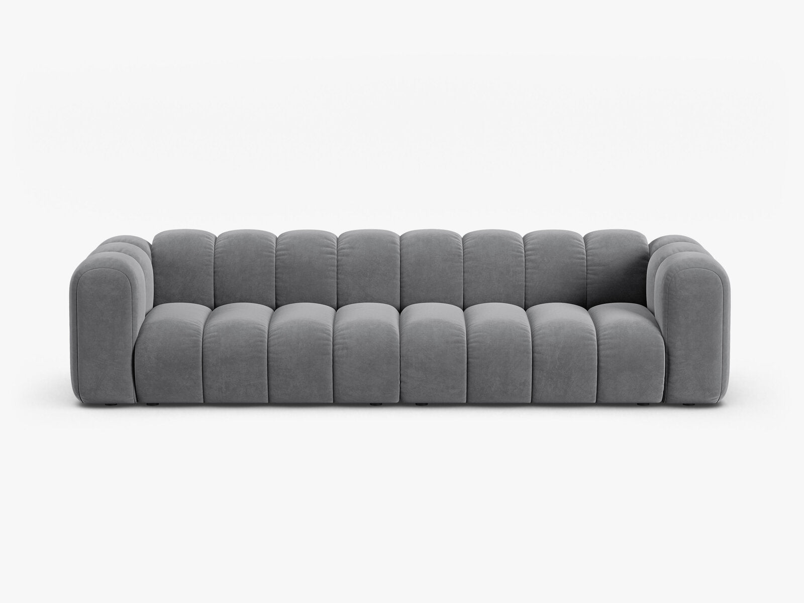 Micadoni Modulares Sofa Lupine 4-Sitzer Samt Salvador Grau