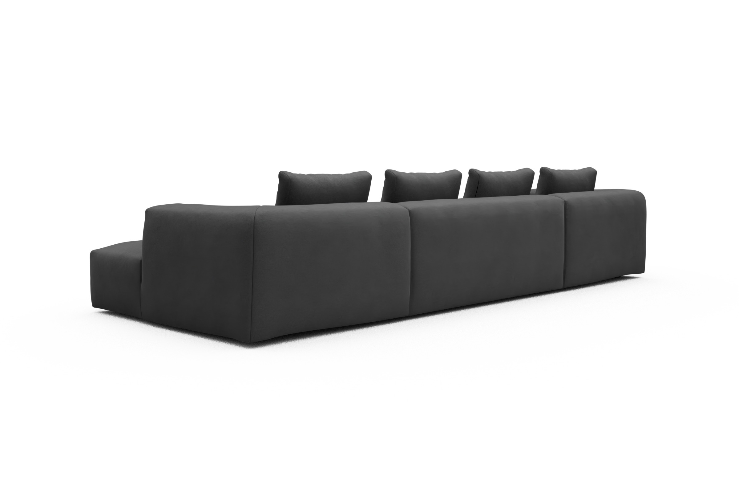 Wohnlandschaft Fred mit 2-Sitzer und Chaiselongue beidseitig Satya-Zinc