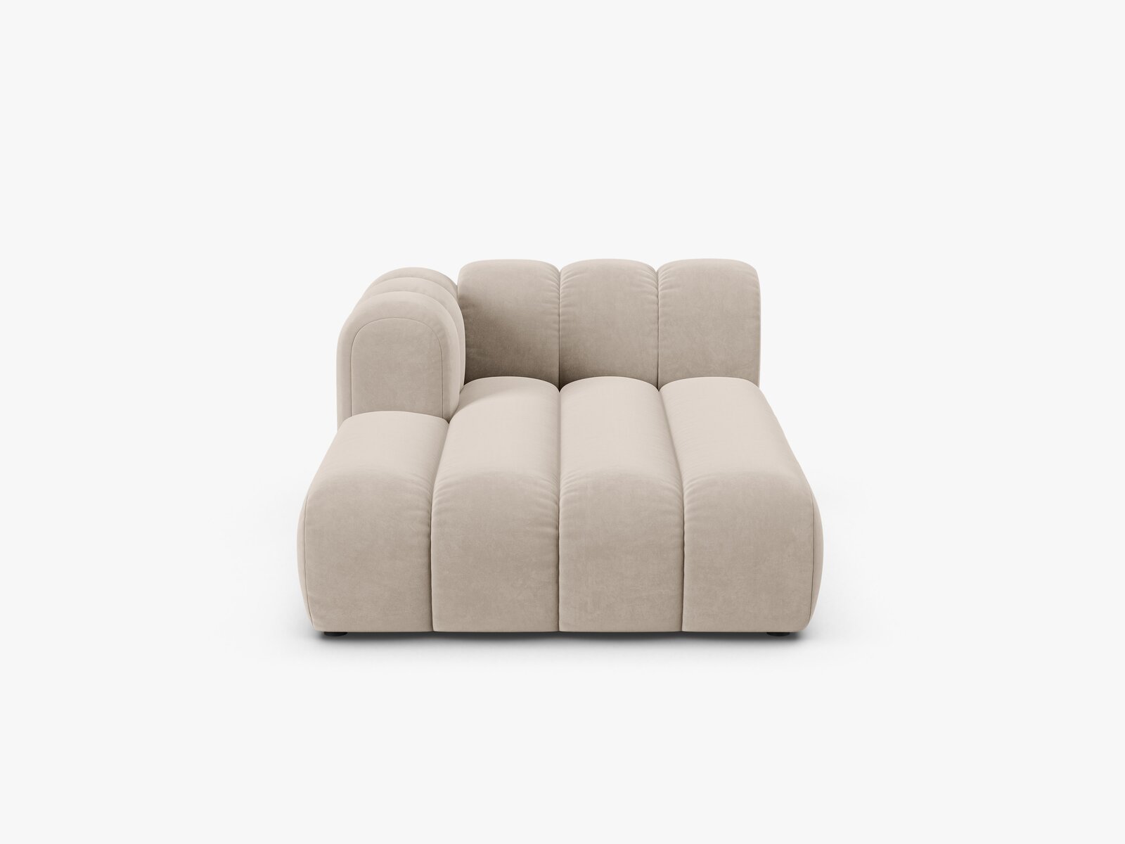 Micadoni Recamiere Lupine 2-Sitzer Links Samt Salvador Beige