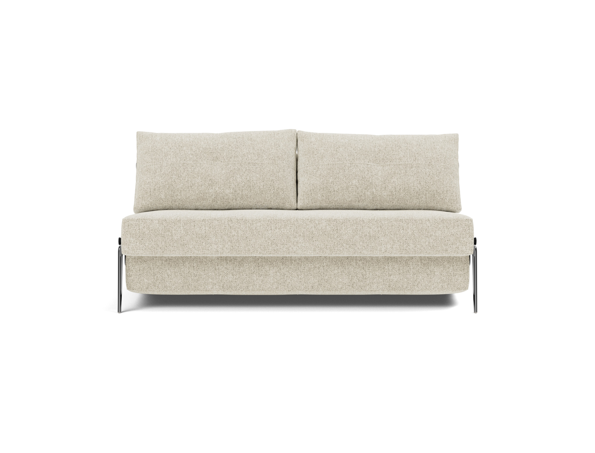 Schlafsofa Cubed 160 Strukturierter Stoff Taura 357-Off-White Beine Aluminium