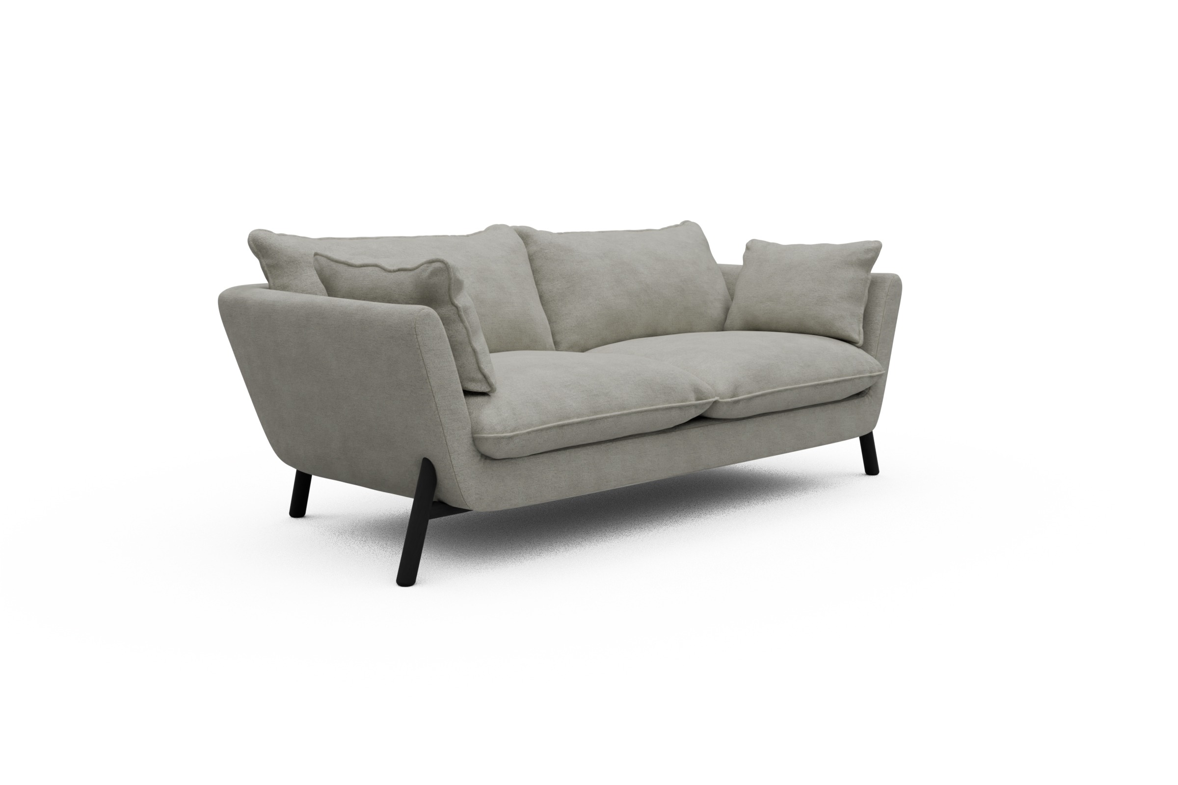 Sofa Emil PREMIUM 2-Sitzer Beinfarbe Eiche Schwarz Carreno-Moon-Stone-White