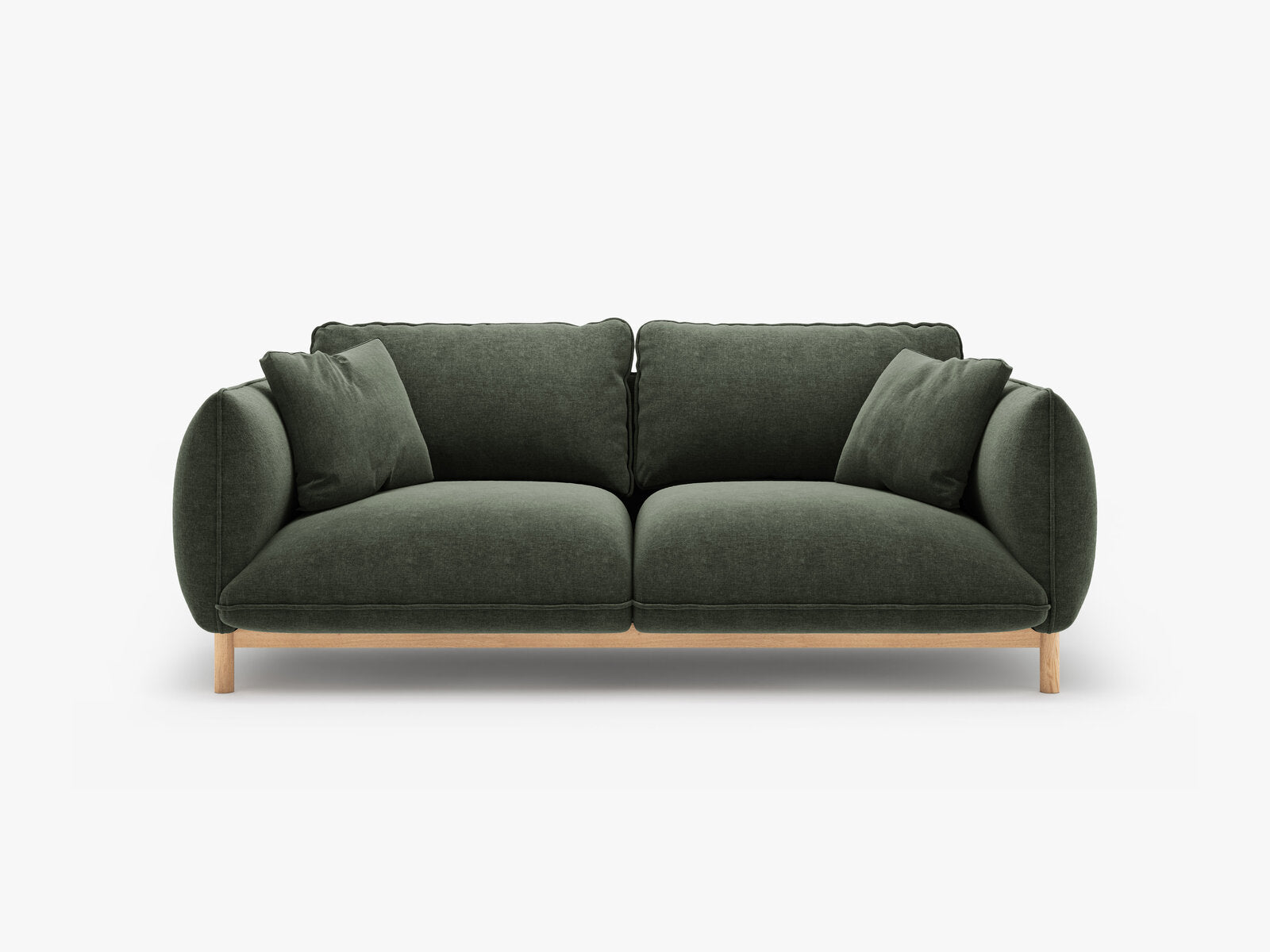Micadoni Ada Sofa 2-Sitzer Strukturierter Stoff Wind Moosgrün