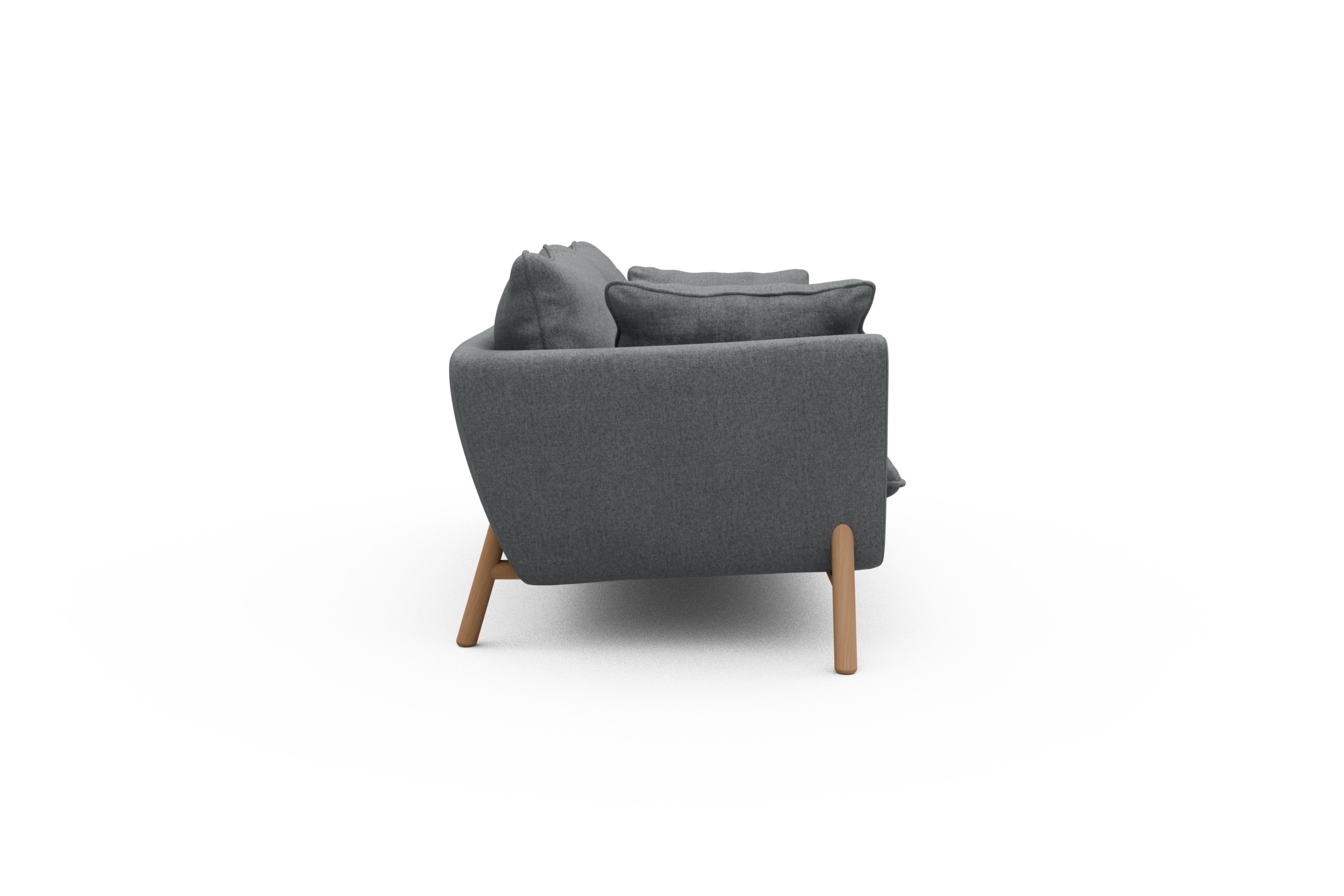 Sofa Emil PREMIUM 2-Sitzer Beinfarbe Eiche Natur Casone-Gravel-Grey