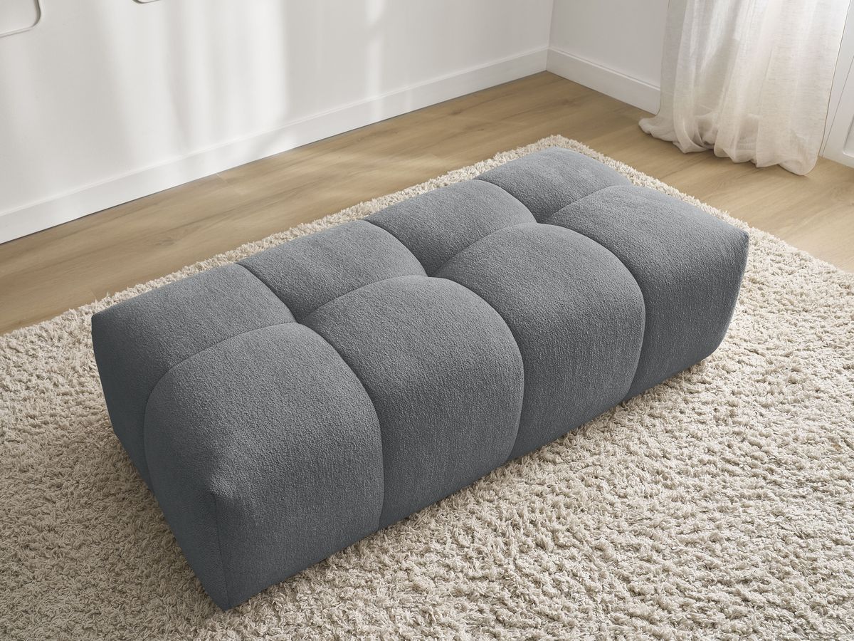 Bobochic Everest Pouf 140 × 70 cm Melange-Stoff Dunkelgrau