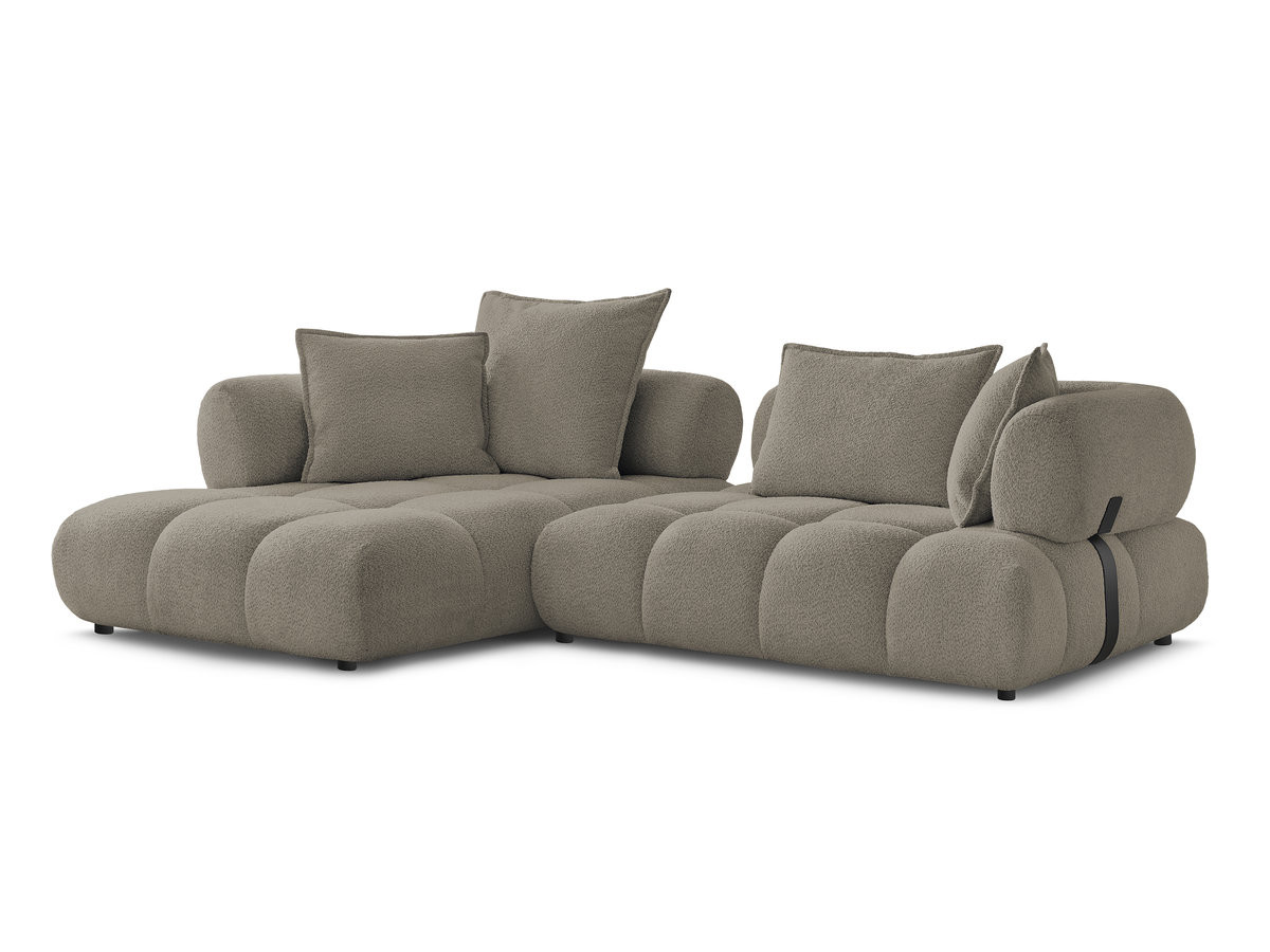 Bobochic Alya Ecksofa Bouclé-Stoff Taupe Ecke links
