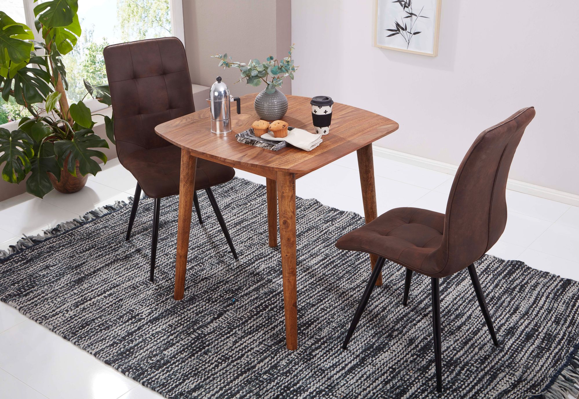 Esstisch Bagenkop Sheesham Massivholz 80 × 80 × 78 cm