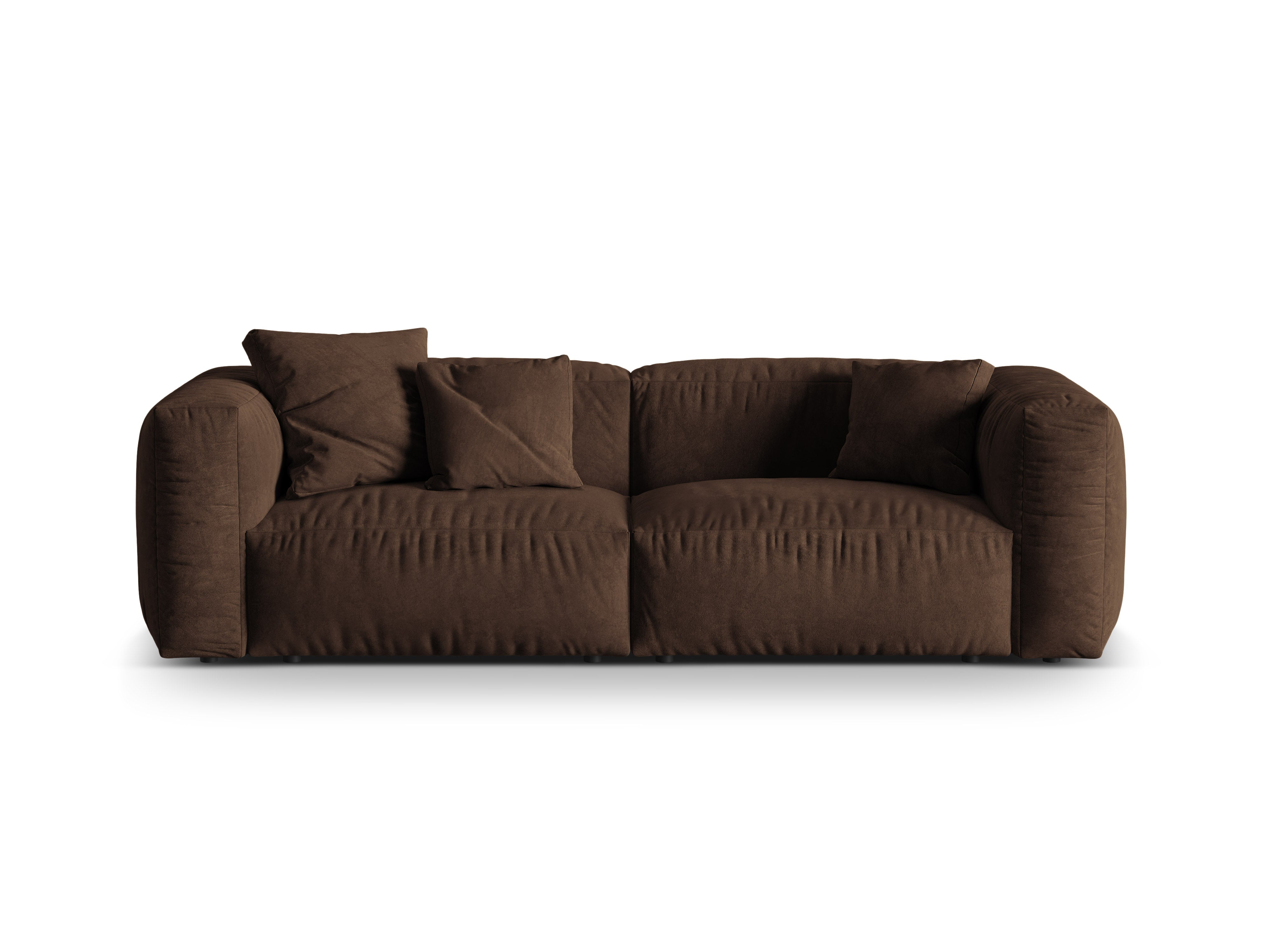 Micadoni Sofa Martina 3-Sitzer Samt Vogue Schokolade