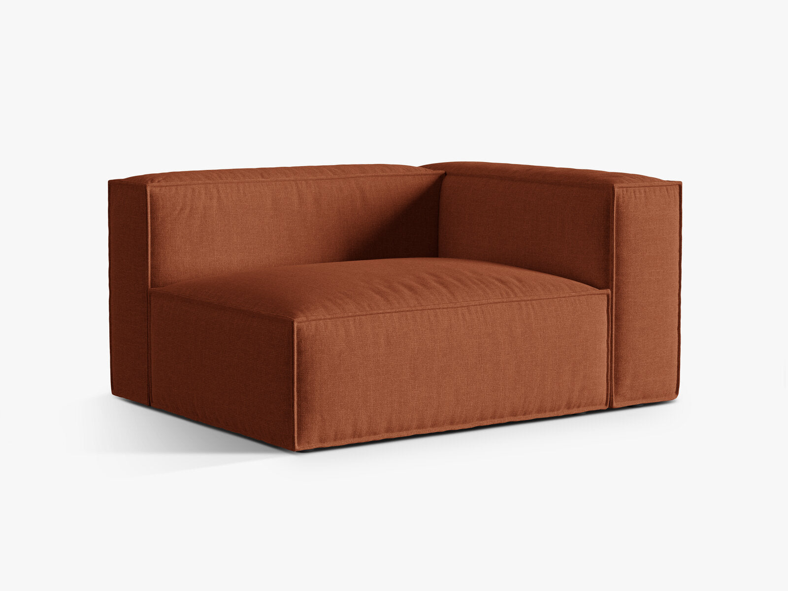 Micadoni Eckmodul Nuria 2-Sitzer Strukturierter Stoff Liberty Ziegel Rechts