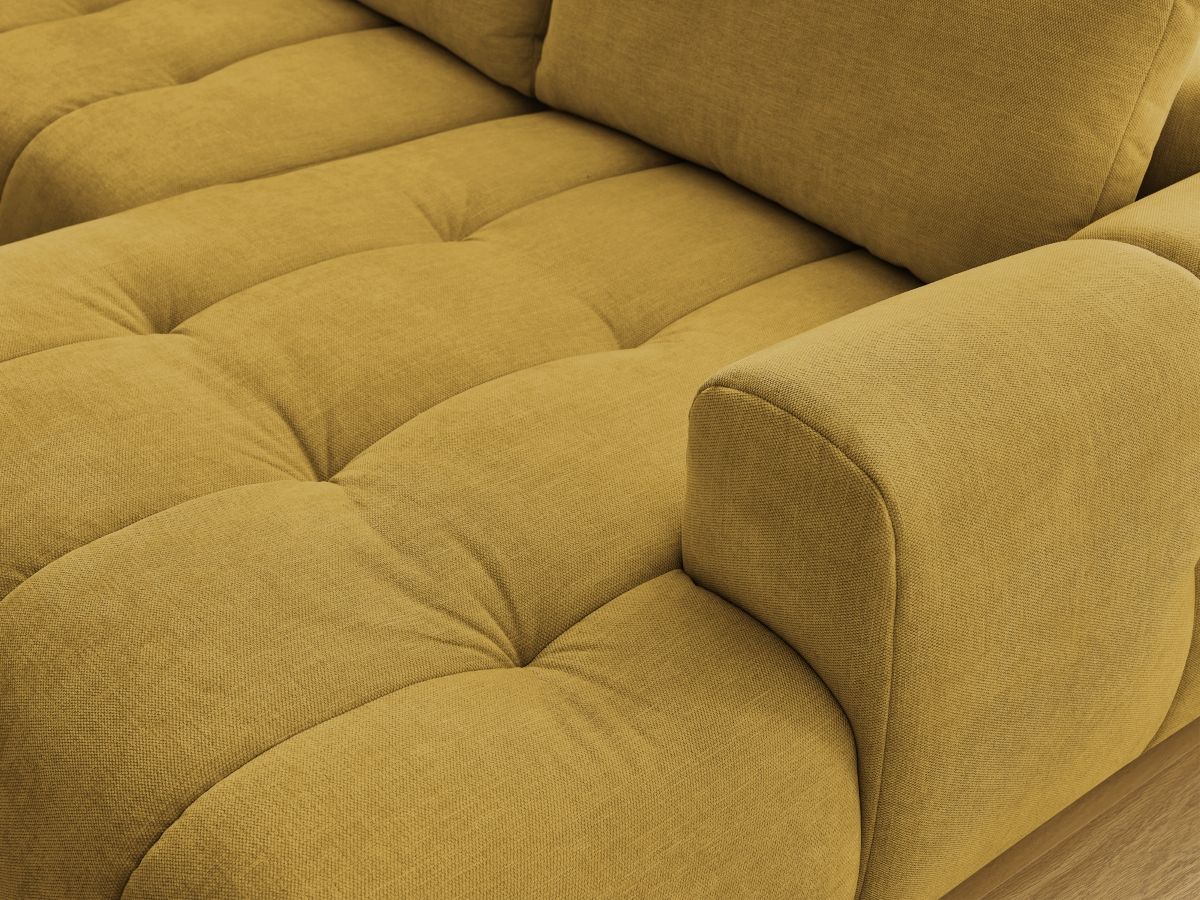 Bobochic Fuji Wohnlandschaft mit Pouf Stoff Gelb Ecke rechts