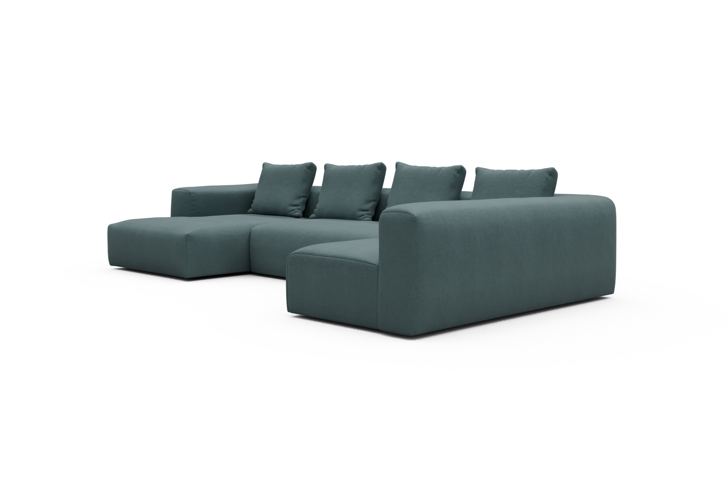 Wohnlandschaft Fred Chaiselongue links mit 2-Sitzer und lange Armlehne rechts Satya-Niagara