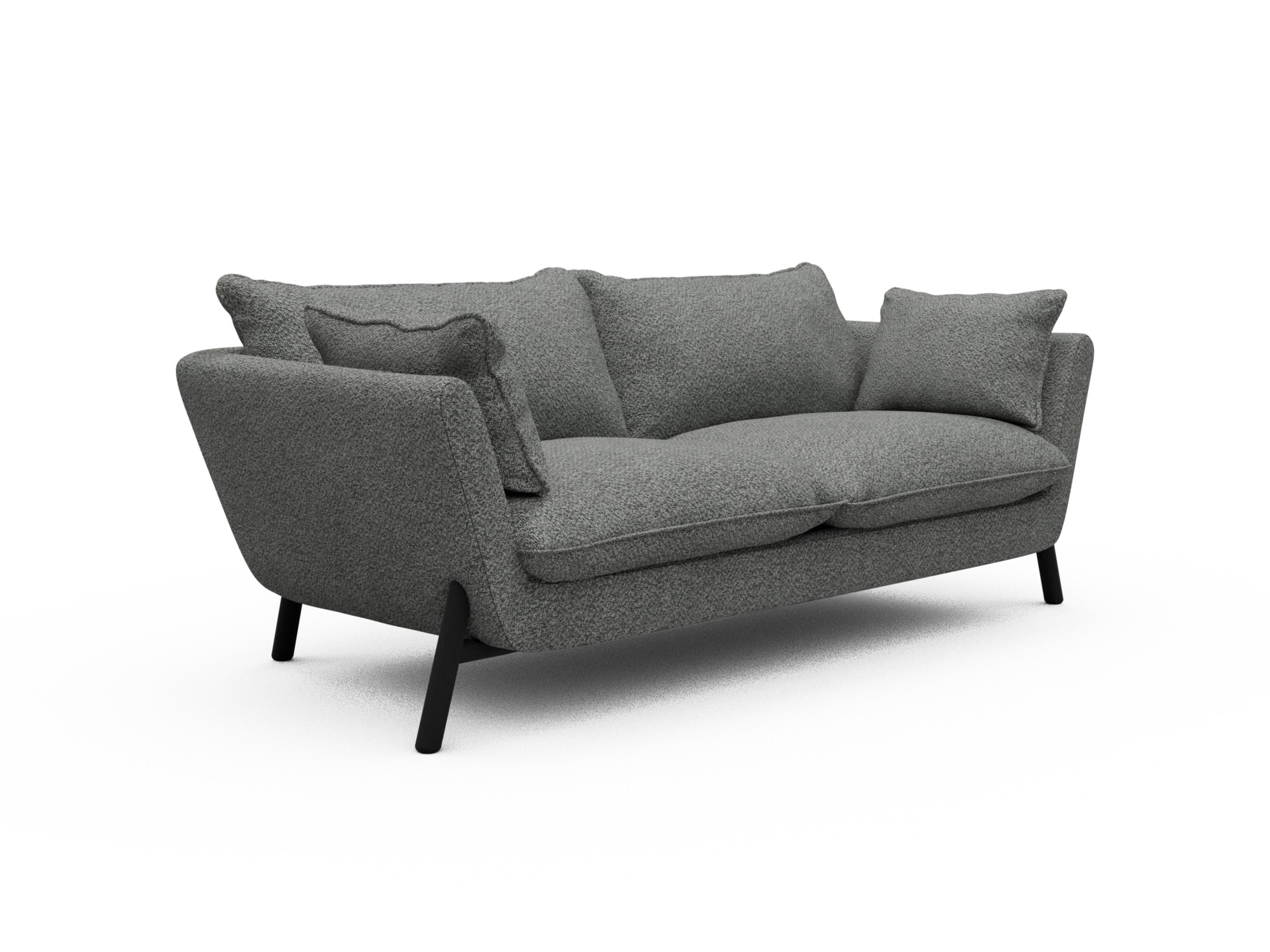 Skandi Home Sofa Emil Soft 2-Sitzer Beinfarbe Eiche Schwarz Vanora-Warm-Grey moebelfaktor