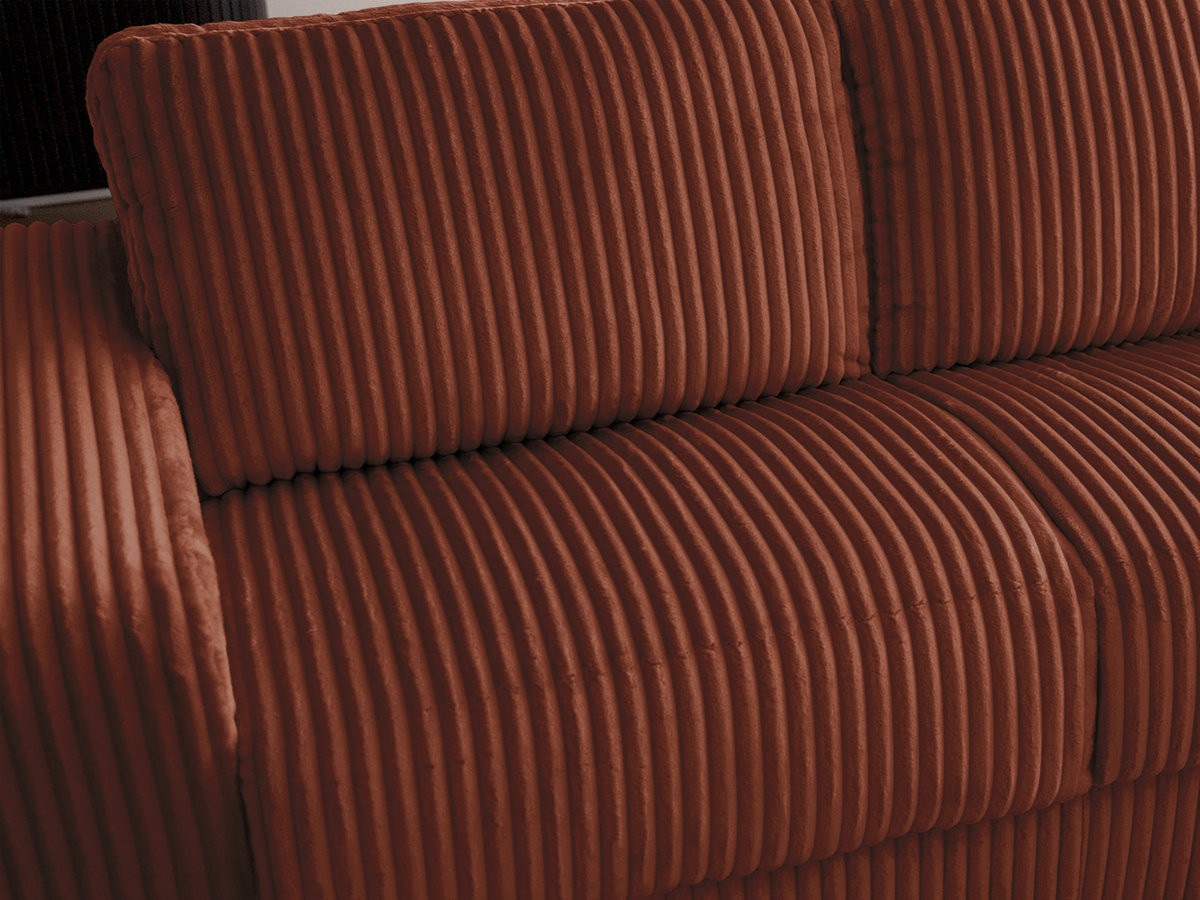 Bobochic Ibiza Schlafsofa 3-Sitzer Cordsamt Orange, Liegefläche 160 × 196 cm