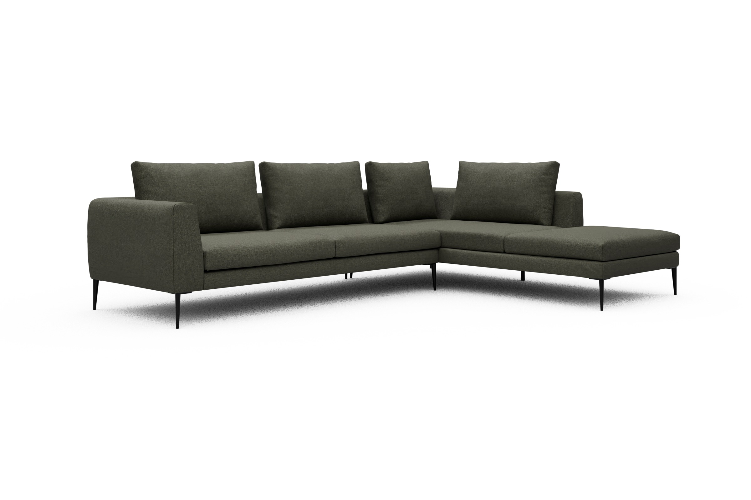 Ecksofa Paul Relax-Ecke links mit 3-Sitzer Sama-Winter-Moss