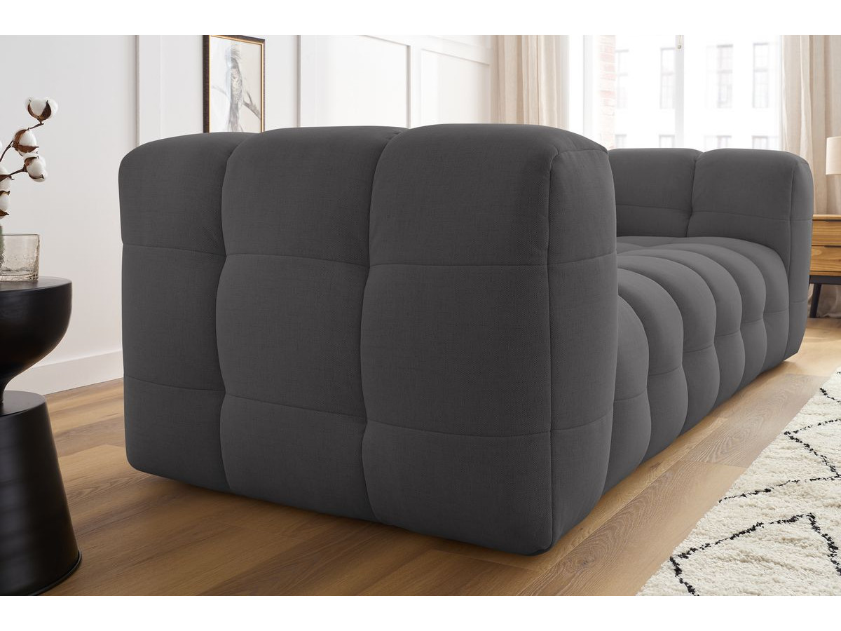 Bobochic Cloud Sofa 4-Sitzer mit Pouf Stoff Dunkelgrau