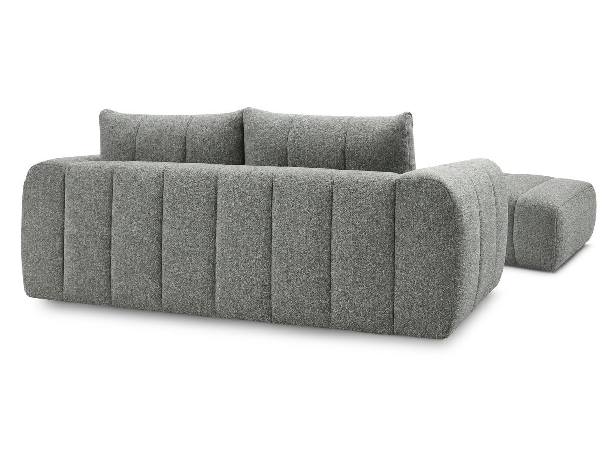 Bobochic Nesty Sofa 3-Sitzer mit Pouf Melange-Stoff Dunkelgrau