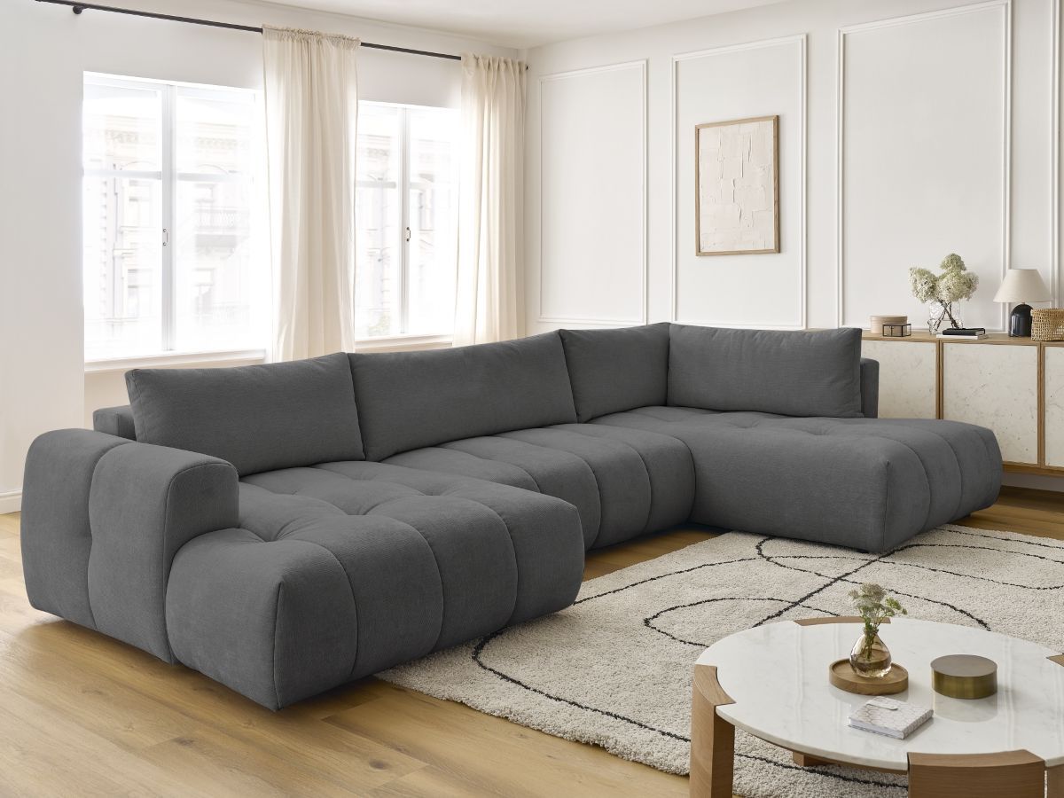 Bobochic Fuji Wohnlandschaft Stoff Dunkelgrau Ecke links
