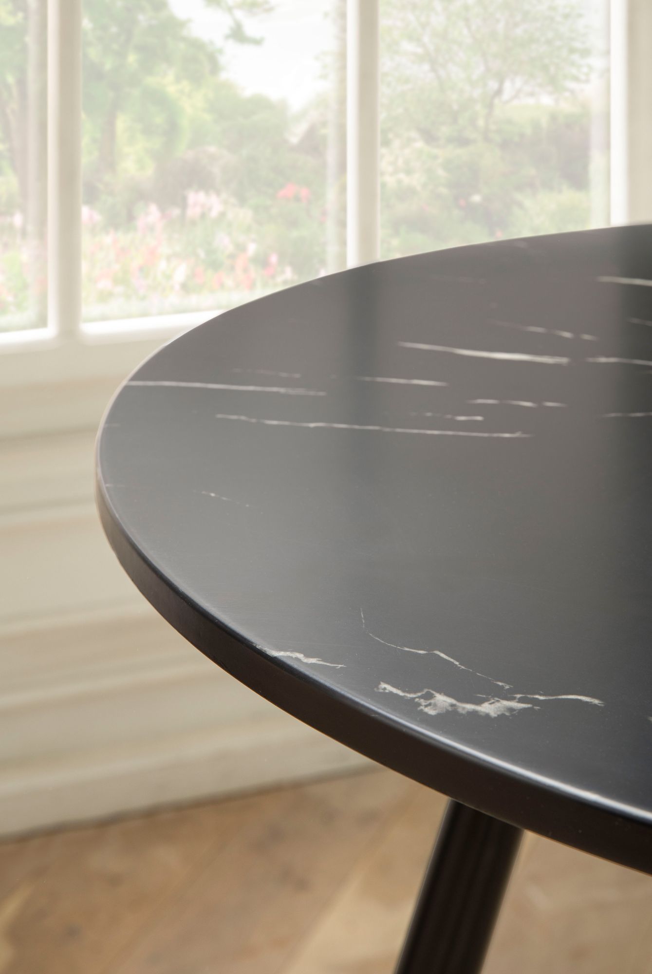 Esstisch Eikesdal Marmoroptik Schwarz Ø 75 cm