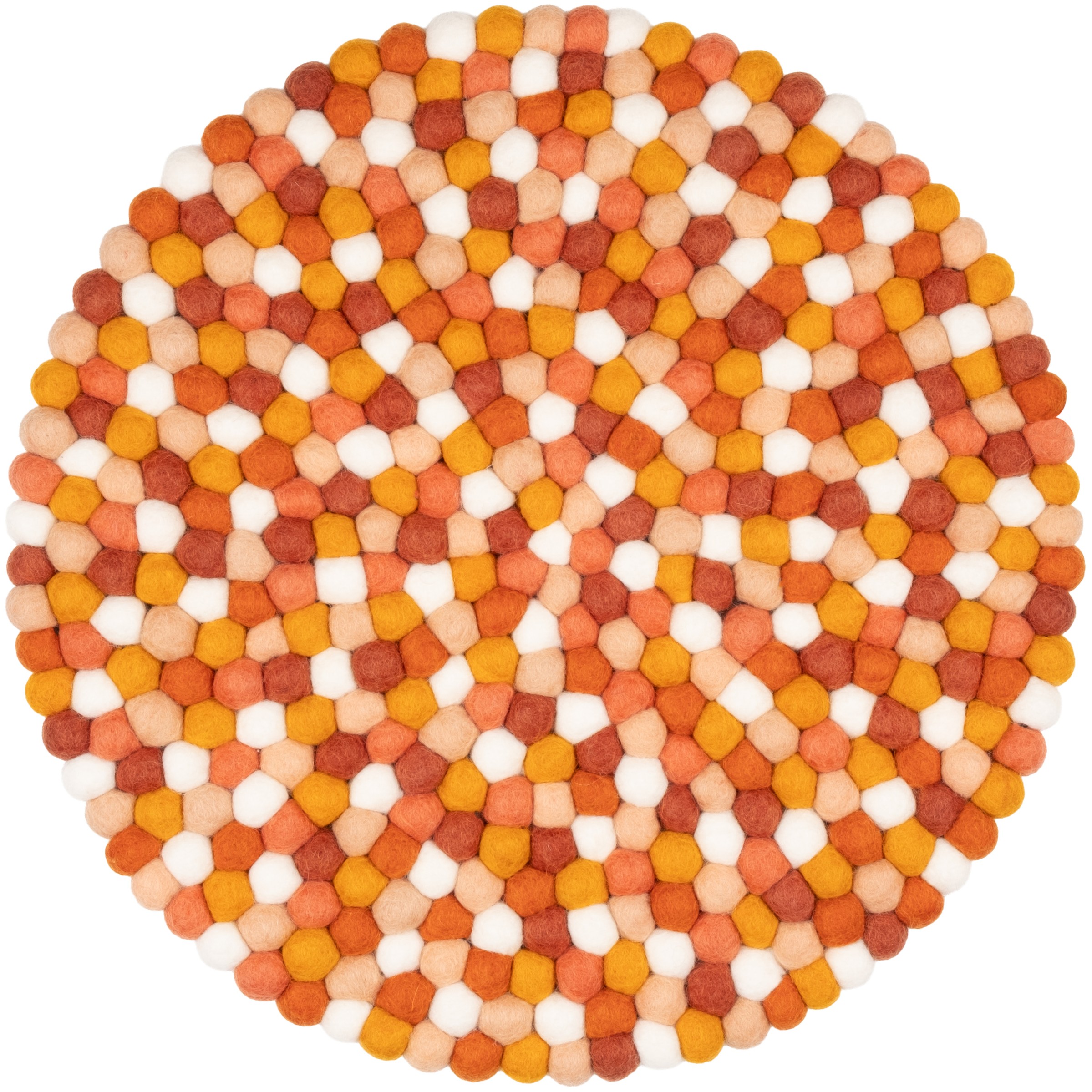 myfelt Juna Filzkugel-Sitzauflage Rot-Orange-Weiß Ø 36 cm