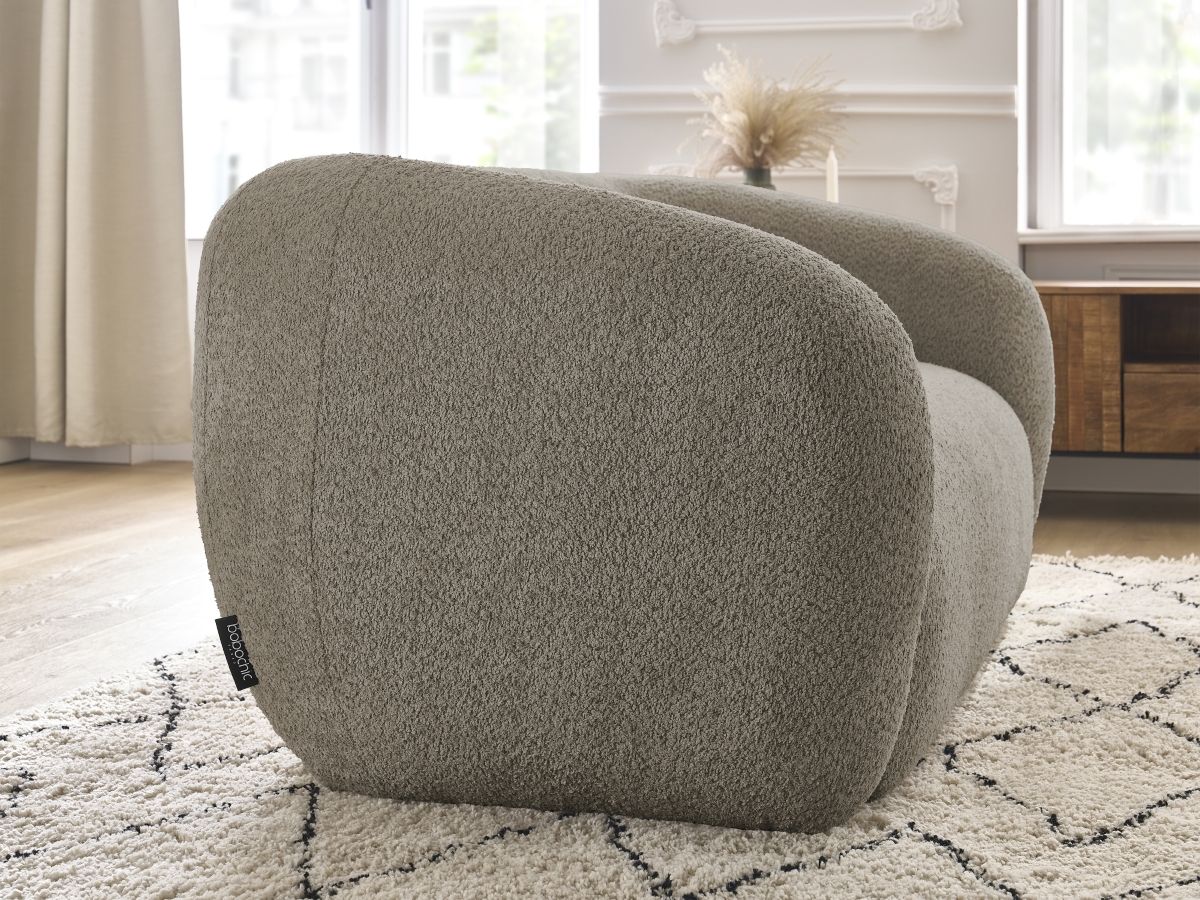 Bobochic Celine Sofa 2-Sitzer Bouclé-Stoff Taupe