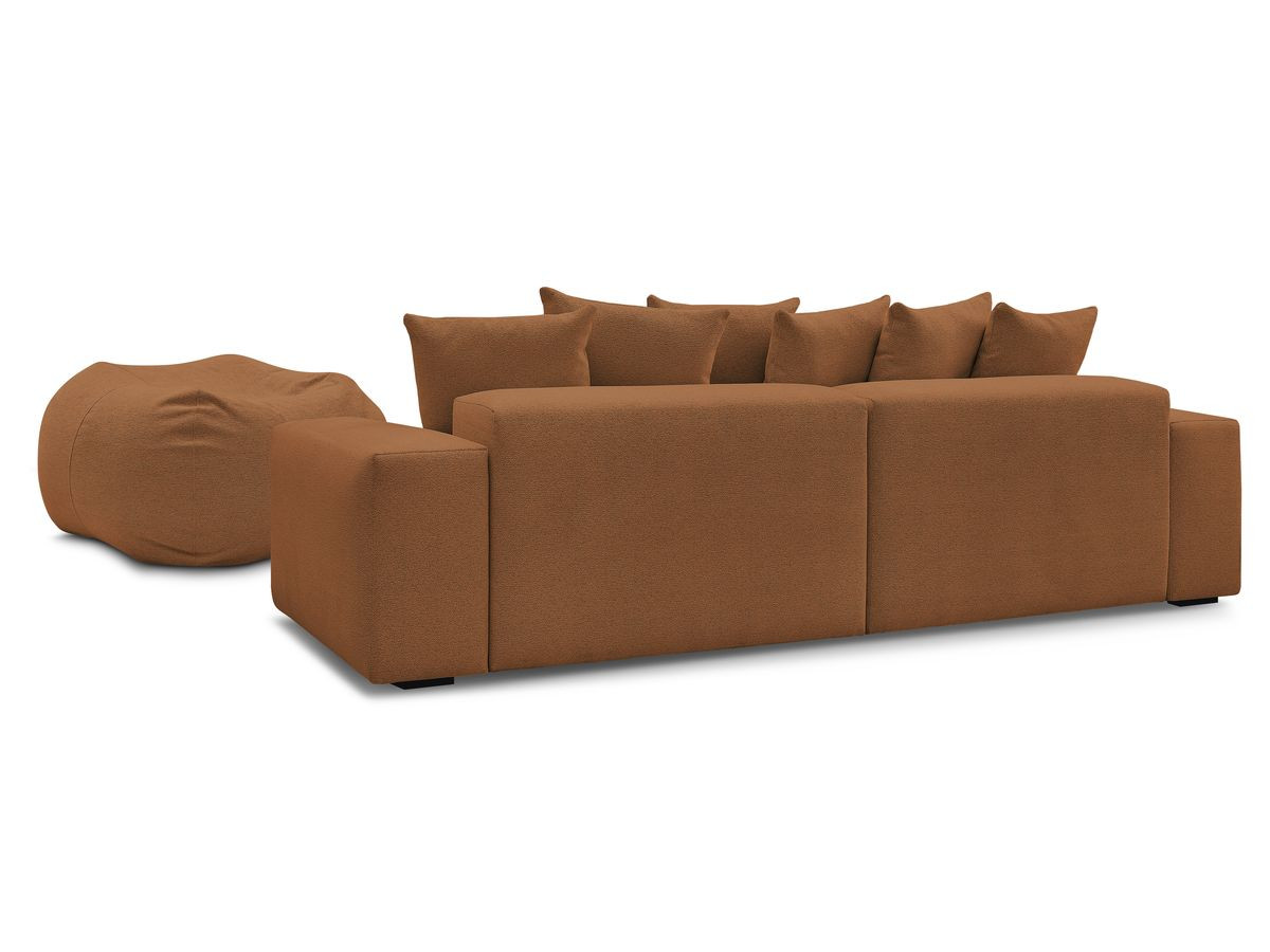 Bobochic Voltaire Sofa 5-Sitzer mit Pouf Melange-Stoff Orange