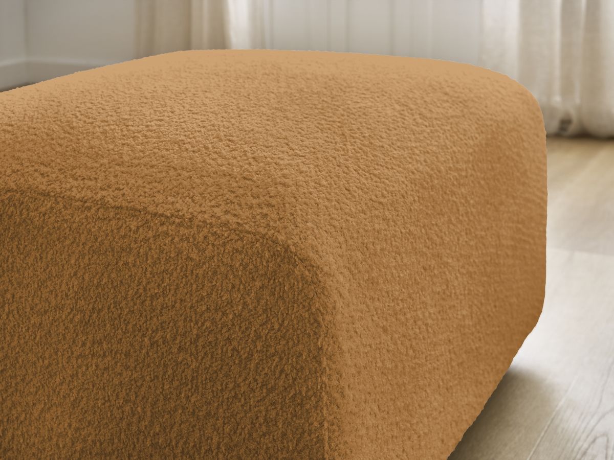 Bobochic Tina Pouf Bouclé-Stoff Gelb
