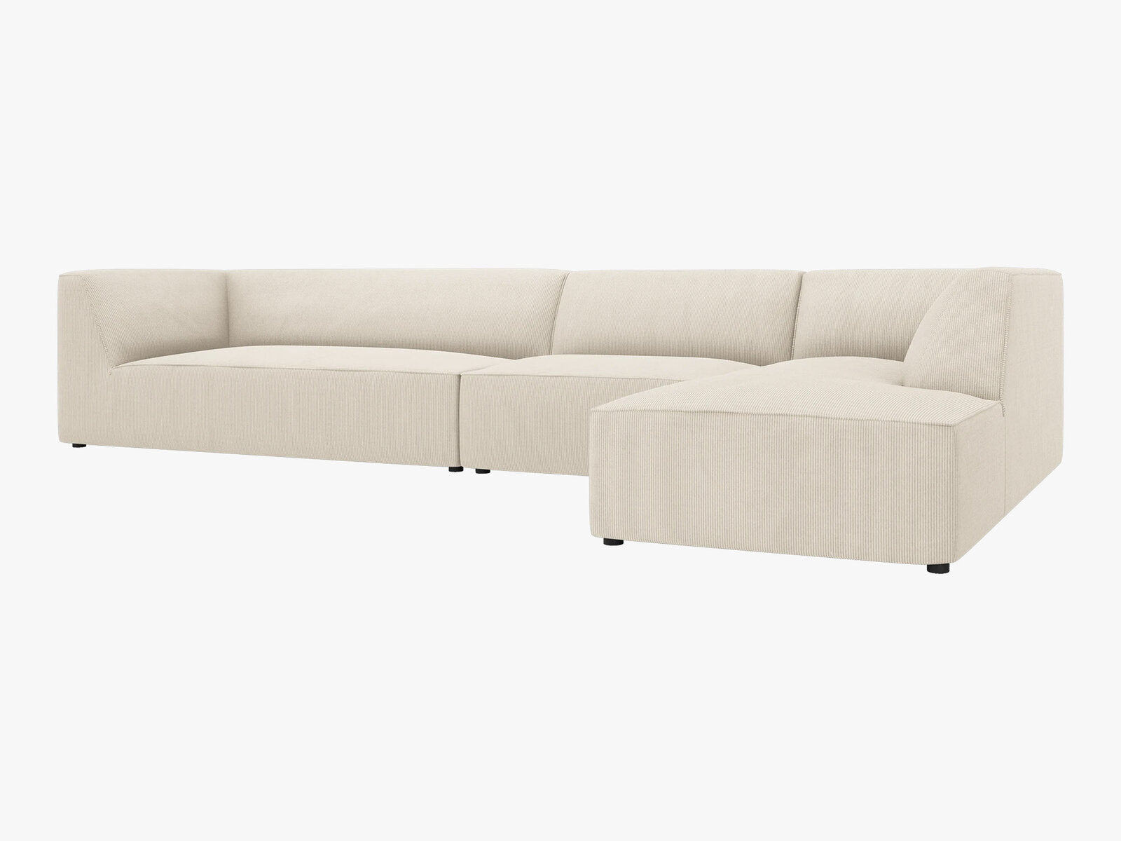 Micadoni Ecksofa Ruby 5-Sitzer Rechts Kord Scala Helles Beige