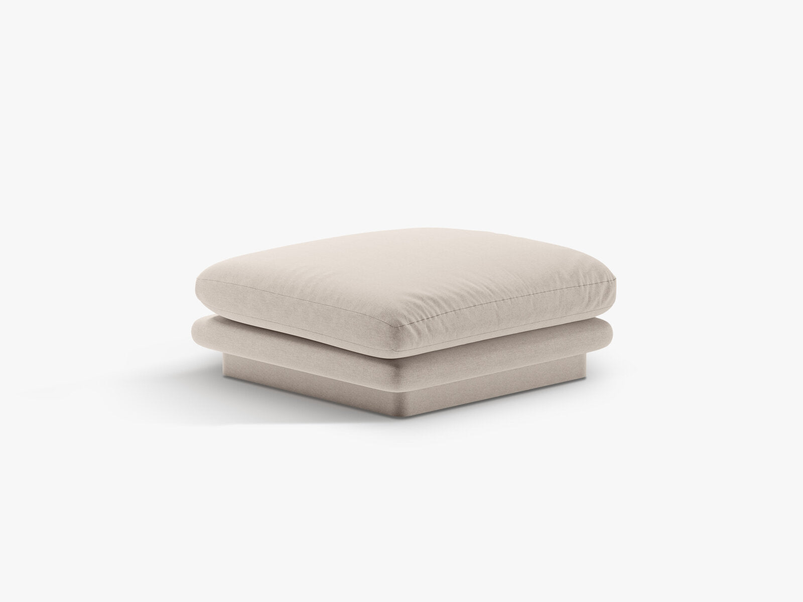 Micadoni Hocker Torino 1-Sitzer Strukturierter Stoff Helles Beige