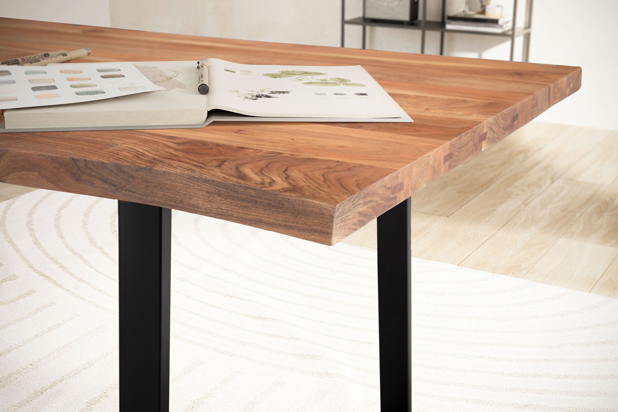 Schreibtisch Langset Akazie Massivholz 140 × 80 × 76 cm