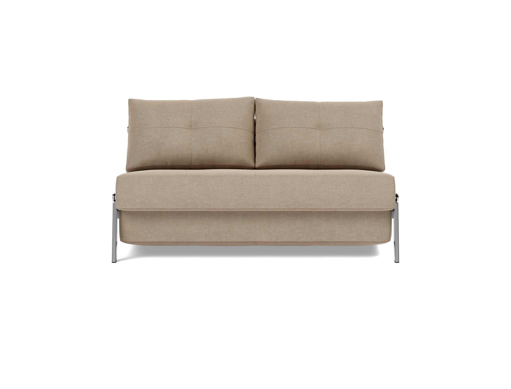 Schlafsofa Cubed 140 Flachgewebe Phobos 587-Mocha Beine Chrom