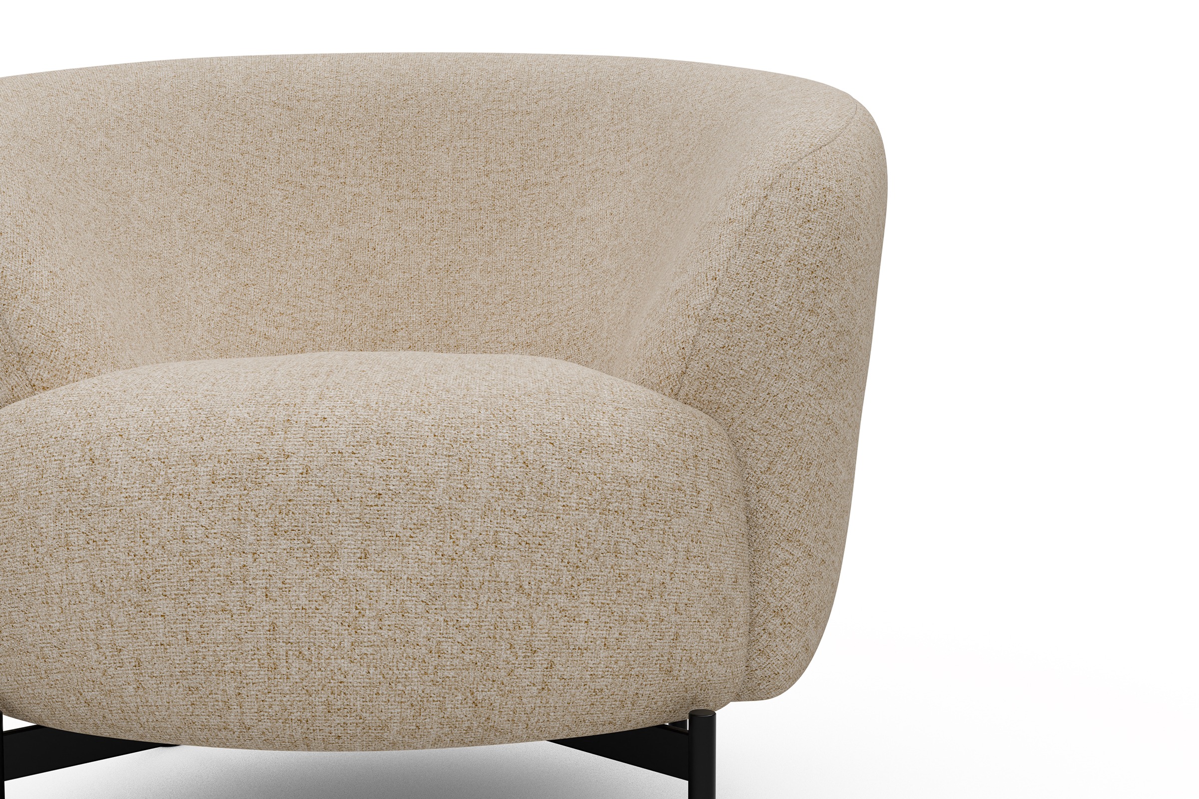 Sessel Ronda X-Metallgestell Schwarz Casone-Natural-Beige