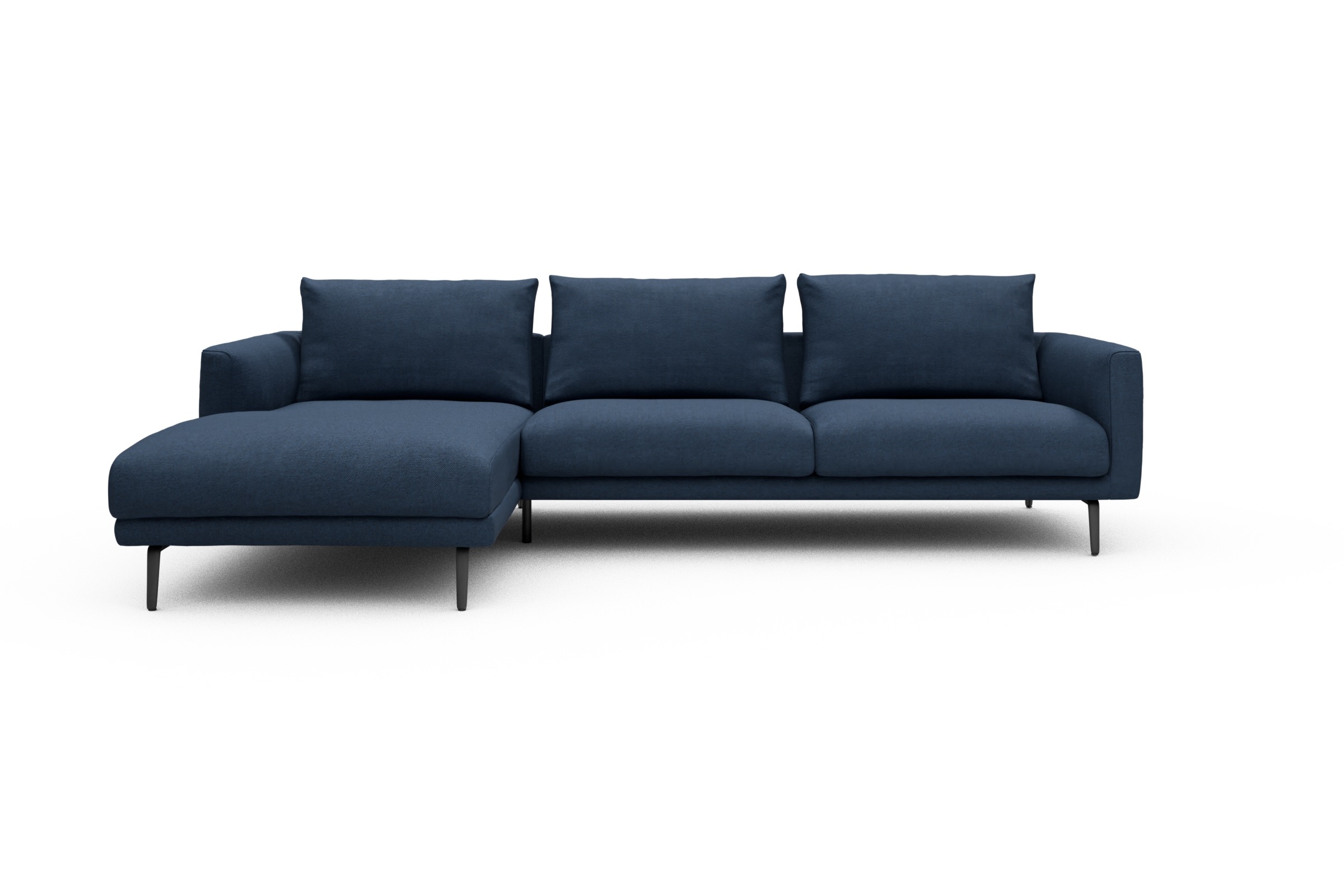 Skandi Home Ecksofa Karl Chaiselongue links mit 2,5-Sitzer Weda-Blue moebelfaktor