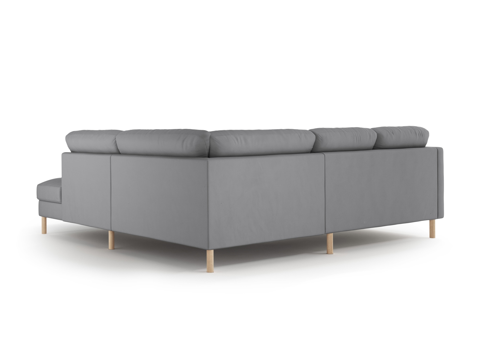 Micadoni Symmetrisches Ecksofa Eden 4-Sitzer Rechts Samt Grau