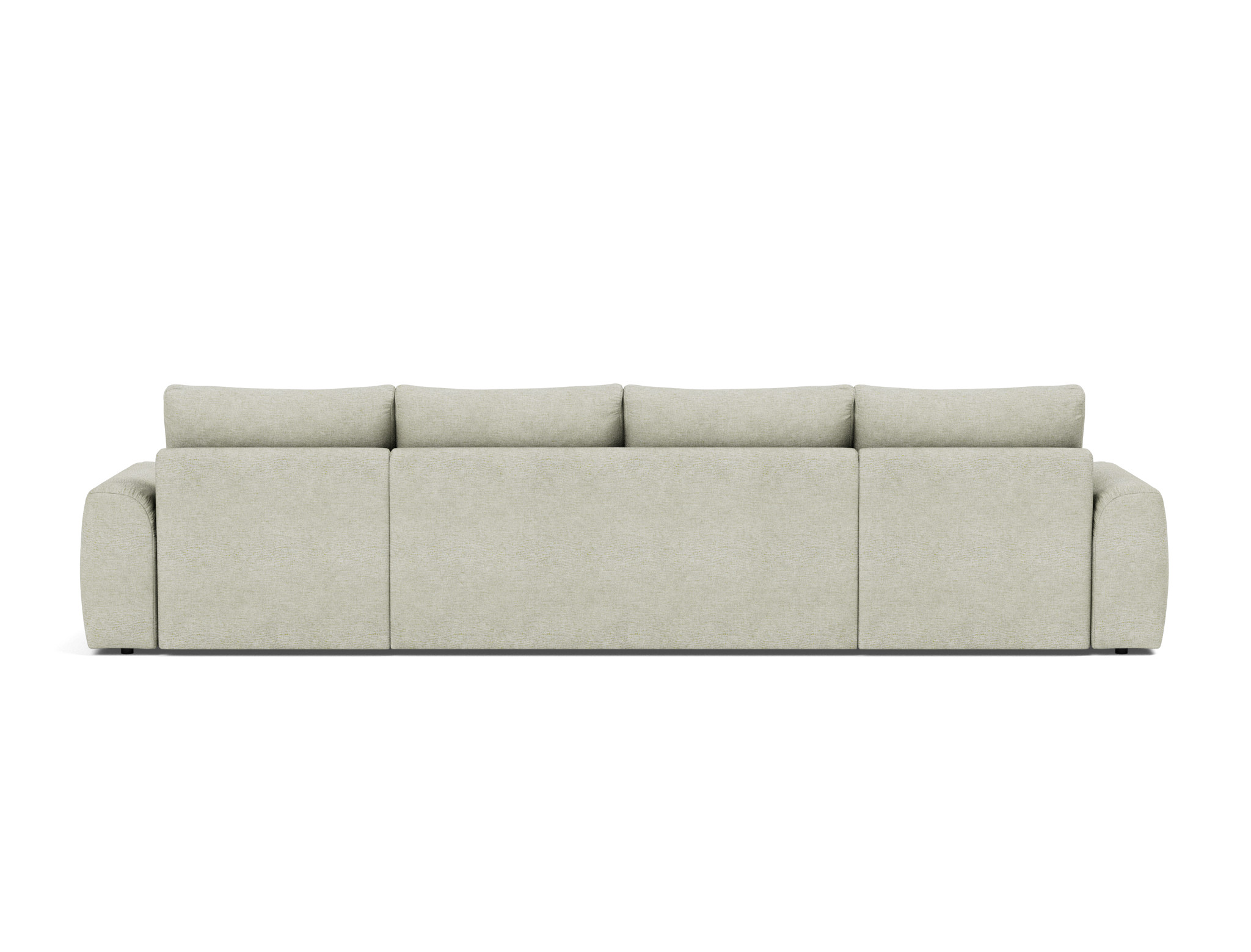Schlafsofa Norum U-Form mit Chunky-Armlehnen Flachgewebe Avella 280-Sand