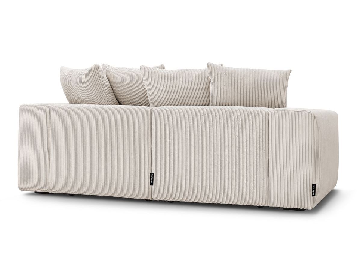 Bobochic Voltaire Sofa 4-Sitzer mit Pouf 248 × 100 cm Cordsamt Beige