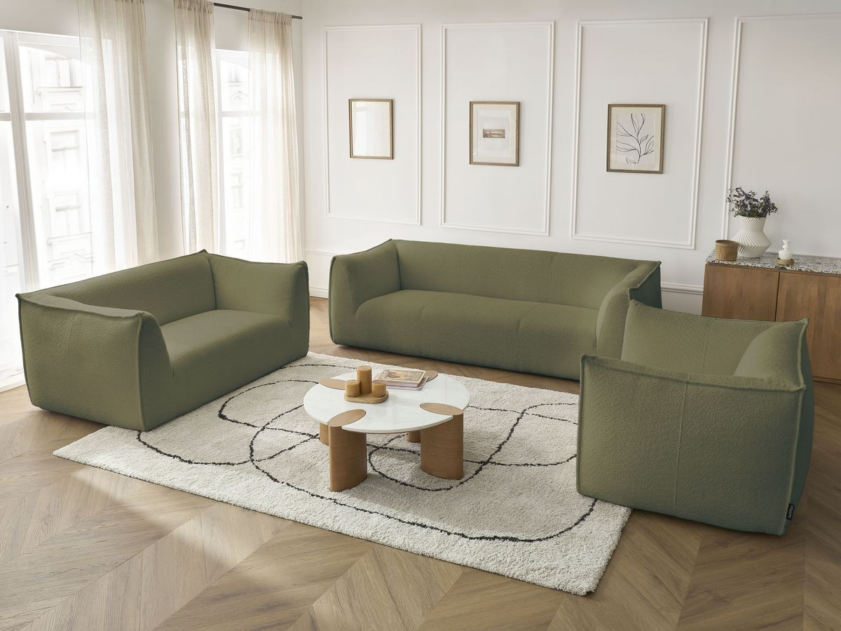 Bobochic Giorgia Sofa 5-Sitzer 534 × 100 cm Bouclé-Stoff Grün
