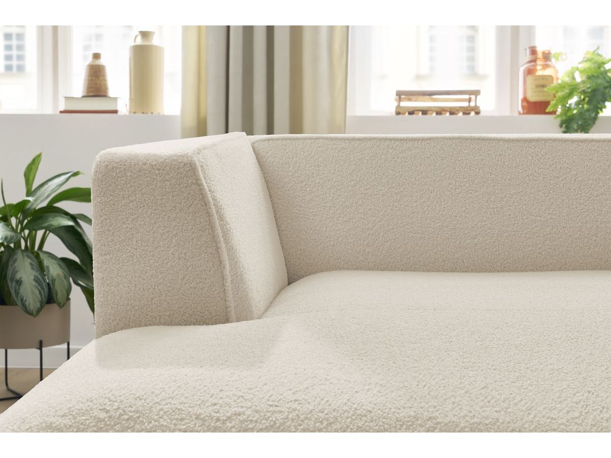 Bobochic Megeve Méridienne-Modul Bouclé-Stoff Beige Ecke links