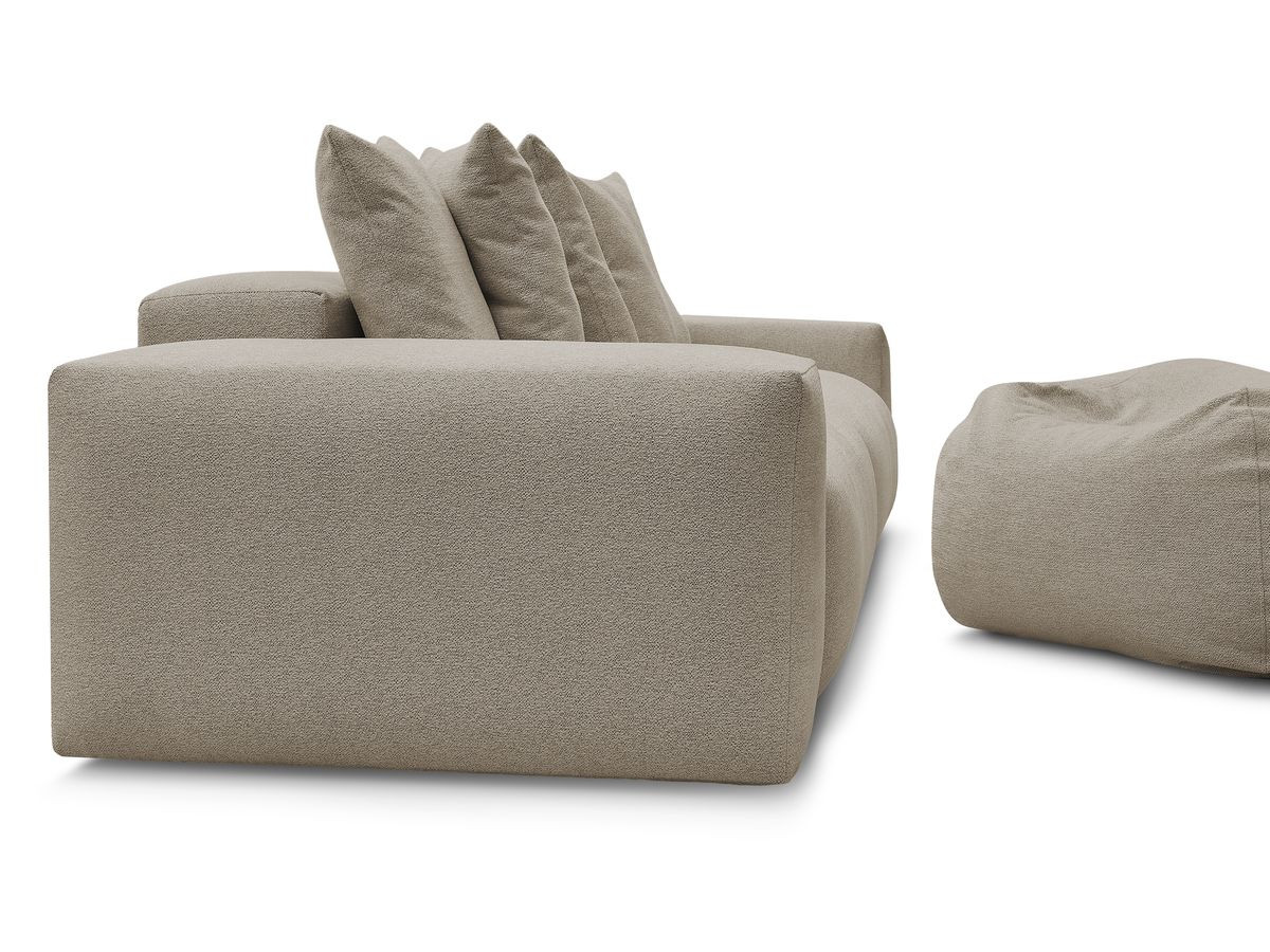 Bobochic Voltaire Sofa 5-Sitzer mit Pouf Melange-Stoff Taupe