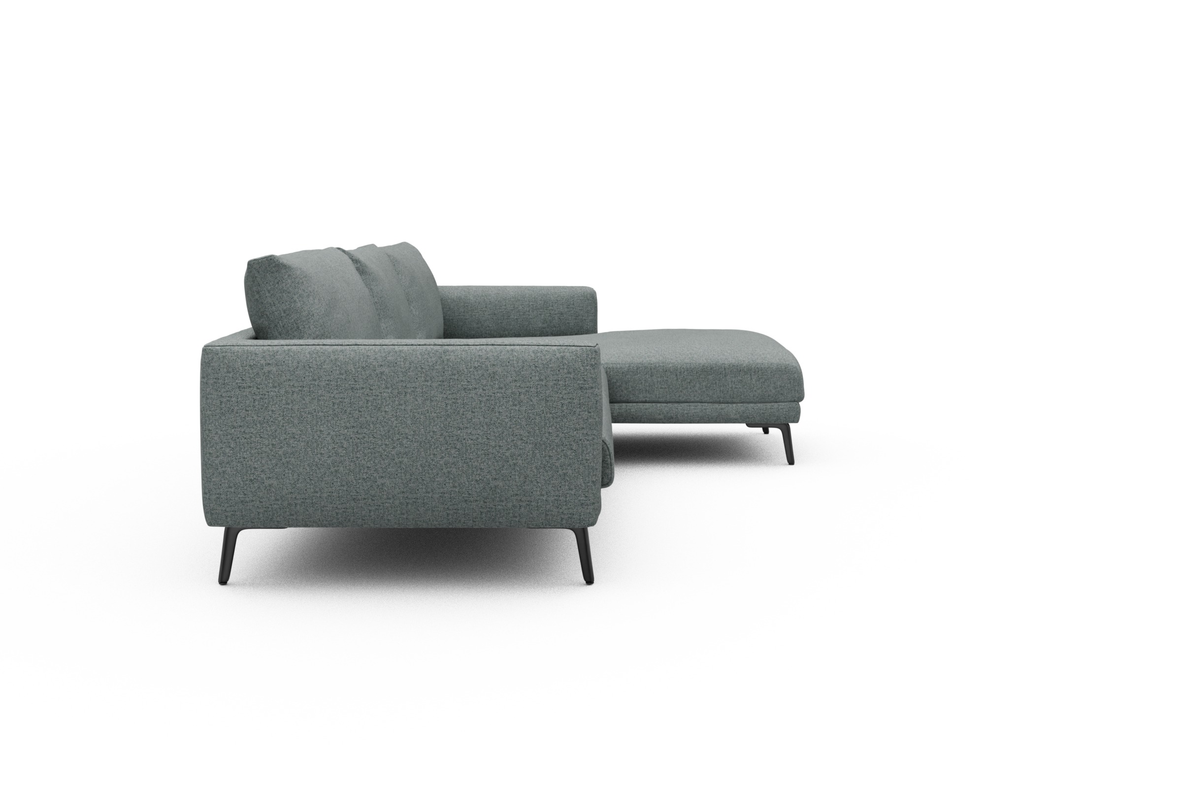 Ecksofa Karl Chaiselongue rechts mit 2,5-Sitzer Casone-Light-Mixed-Green