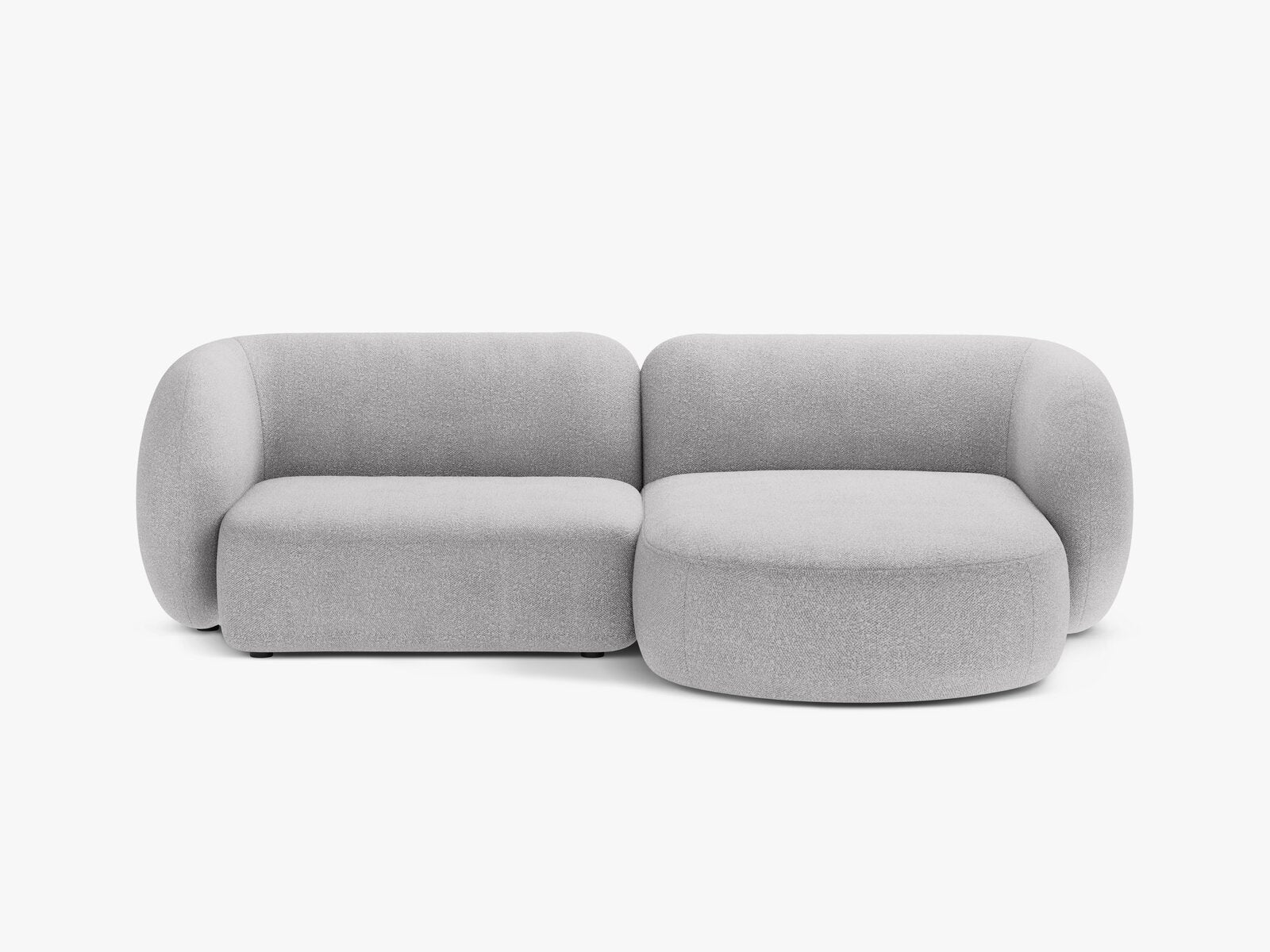 Micadoni Ecksofa Kate 2-Sitzer Rechts Boucle Baloo Hellgrau
