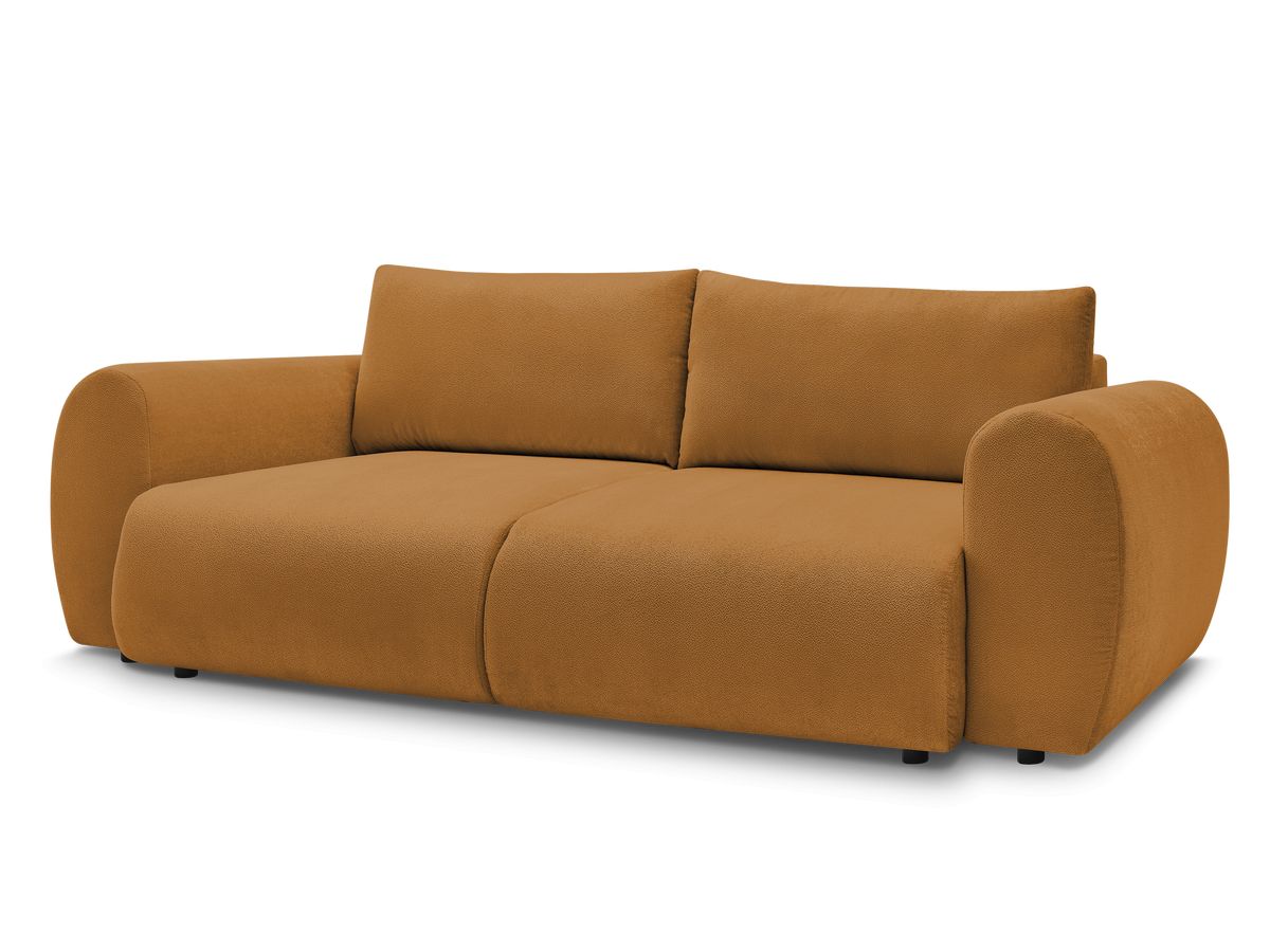 Bobochic Lucien Schlafsofa 3-Sitzer mit Bettkasten Stoff Gelb