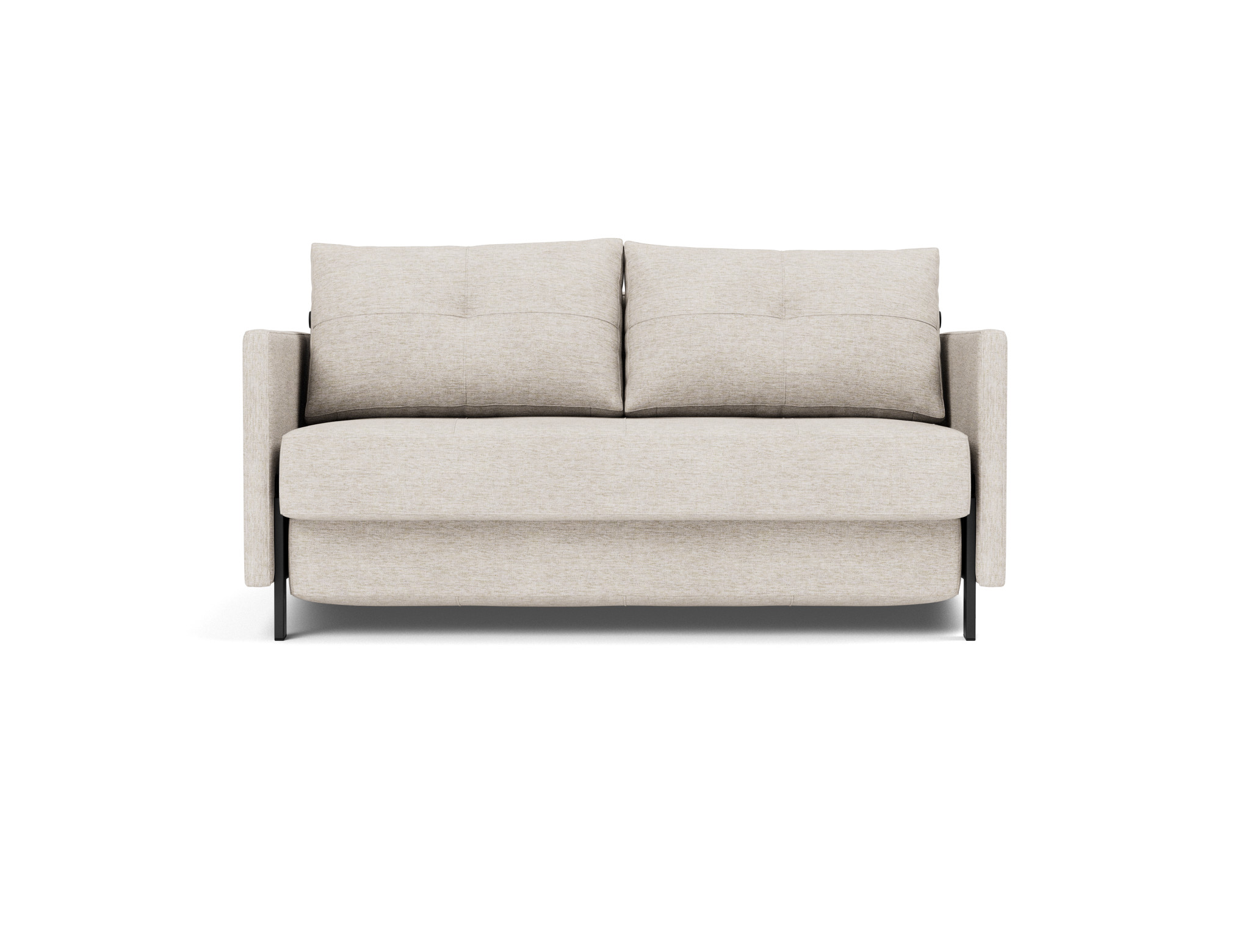 Schlafsofa Cubed mit Armlehnen 140 Chenille Yuveno 470-Natural